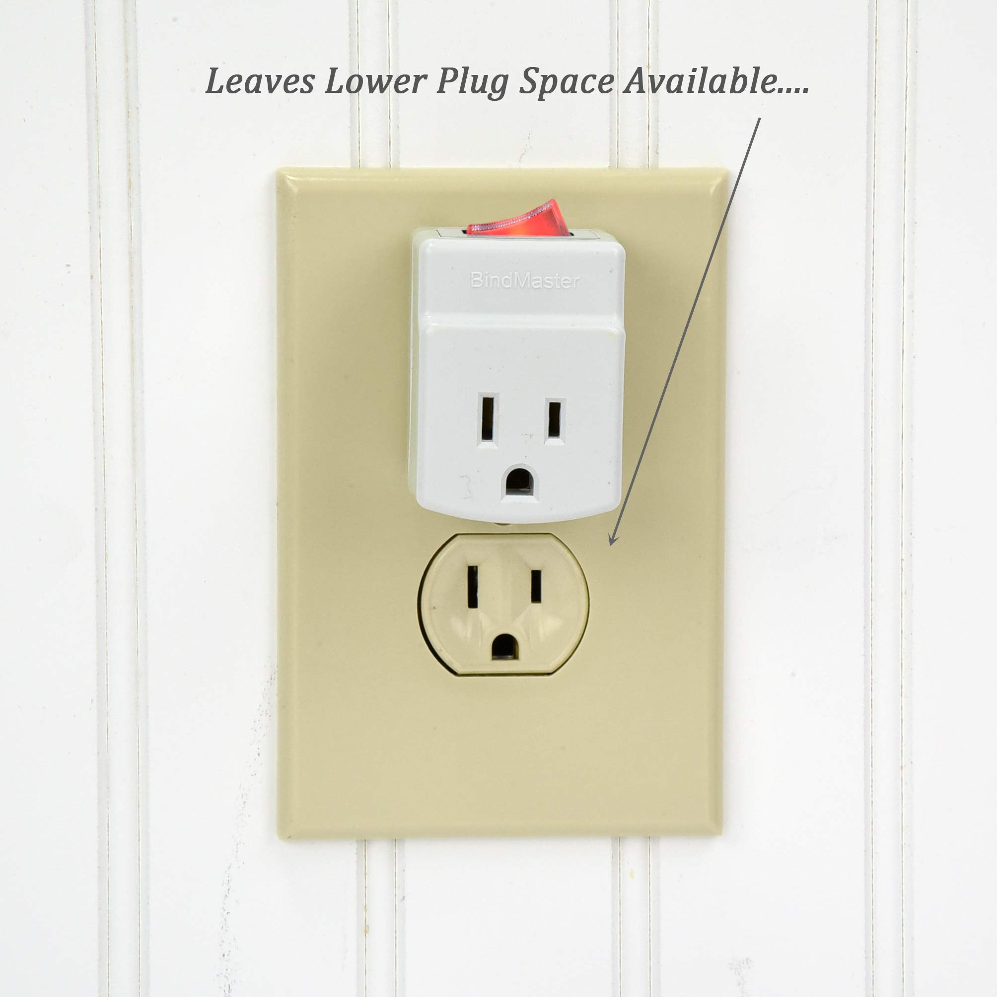 Bindmaster 3 Prong Grounded Single Port Power Adapter With Indicator On/Off Switch (1 Pack)