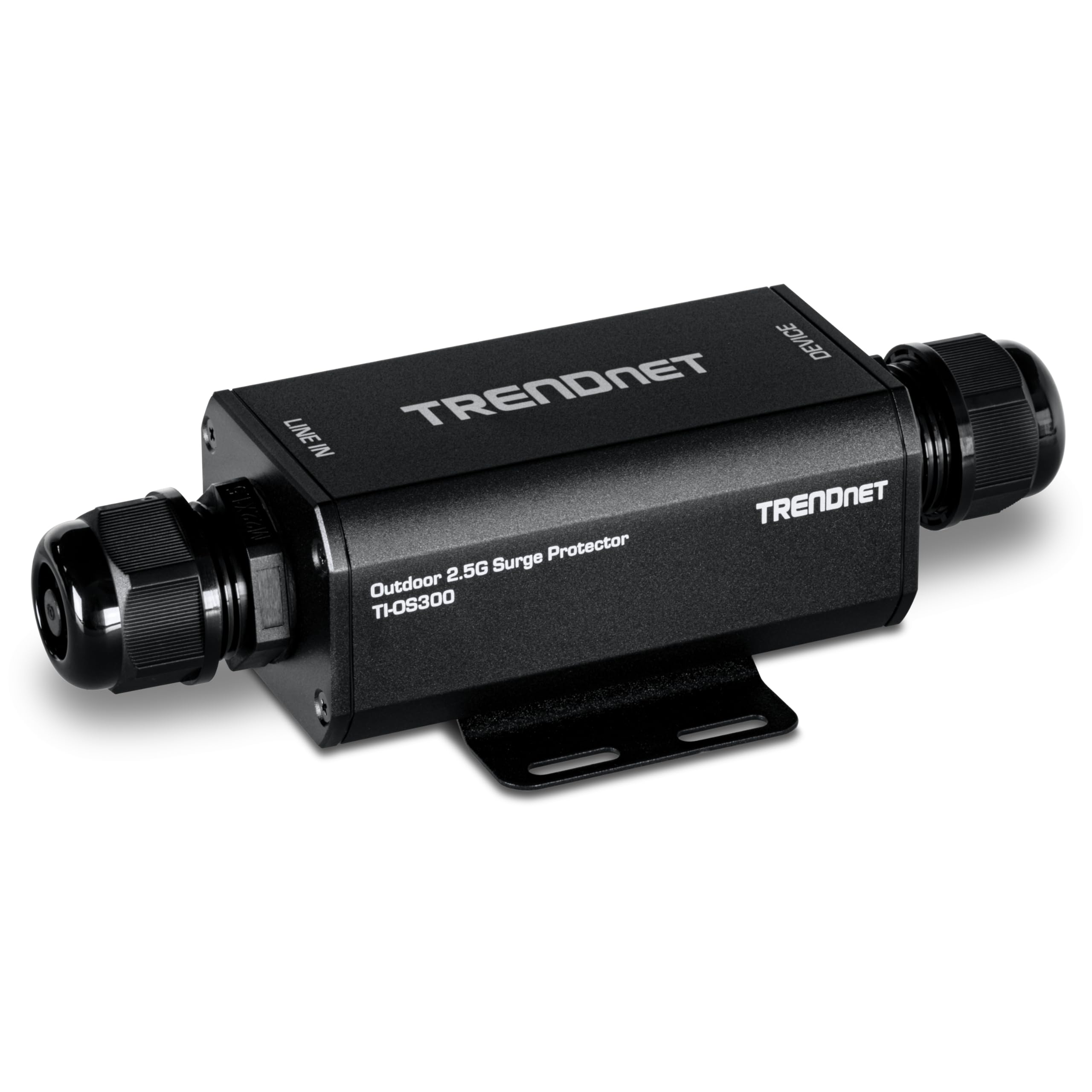 TRENDnet Outdoor 2.5G PoE++ Ethernet Surge Protector, TI-OS300, 2 x 2.5Gbps RJ-45 Ethernet Ports, IP67 Rated, NDAA & TAA Complia