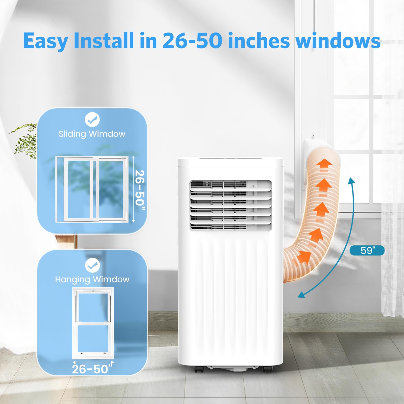 Electactic 8000 Btus Portable Air Conditioners With Cooling/Dehumidification/Fan/Sleep Mode,4-In-1 Portable Ac With 24H Timer &