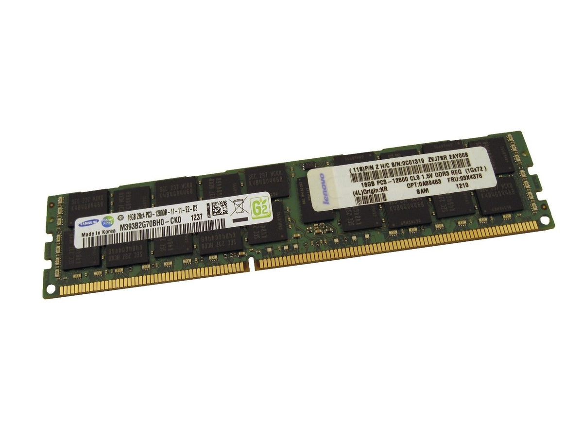 Samsung 16GB DDR3 1600MHz PC3-12800R ECC RDIMM 2Rx4 Dual Rank 1.5V Registered DIMM 240-Pin Server RAM Memory M393B2G70BH0-CK0
