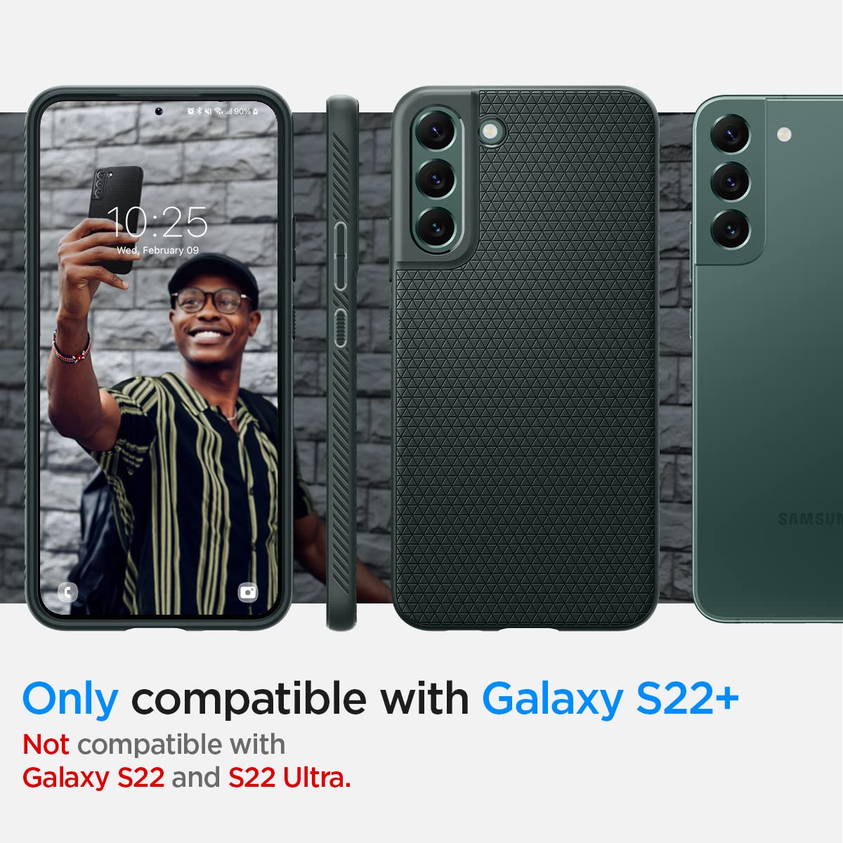 Spigen Liquid Air Designed For Galaxy S22 Plus Case (2022) - Abyss Green