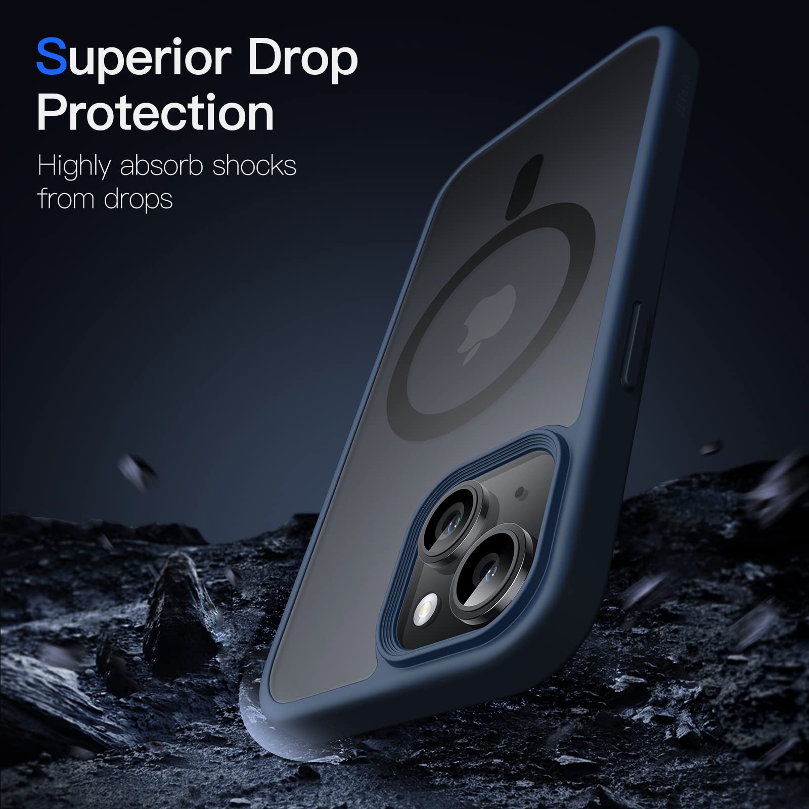 Jetech Magnetic Case For Iphone 14 Plus 6.7 Inch Compatible With Magsafe, Translucent Matte Back Slim Shockproof Phone Cover (St