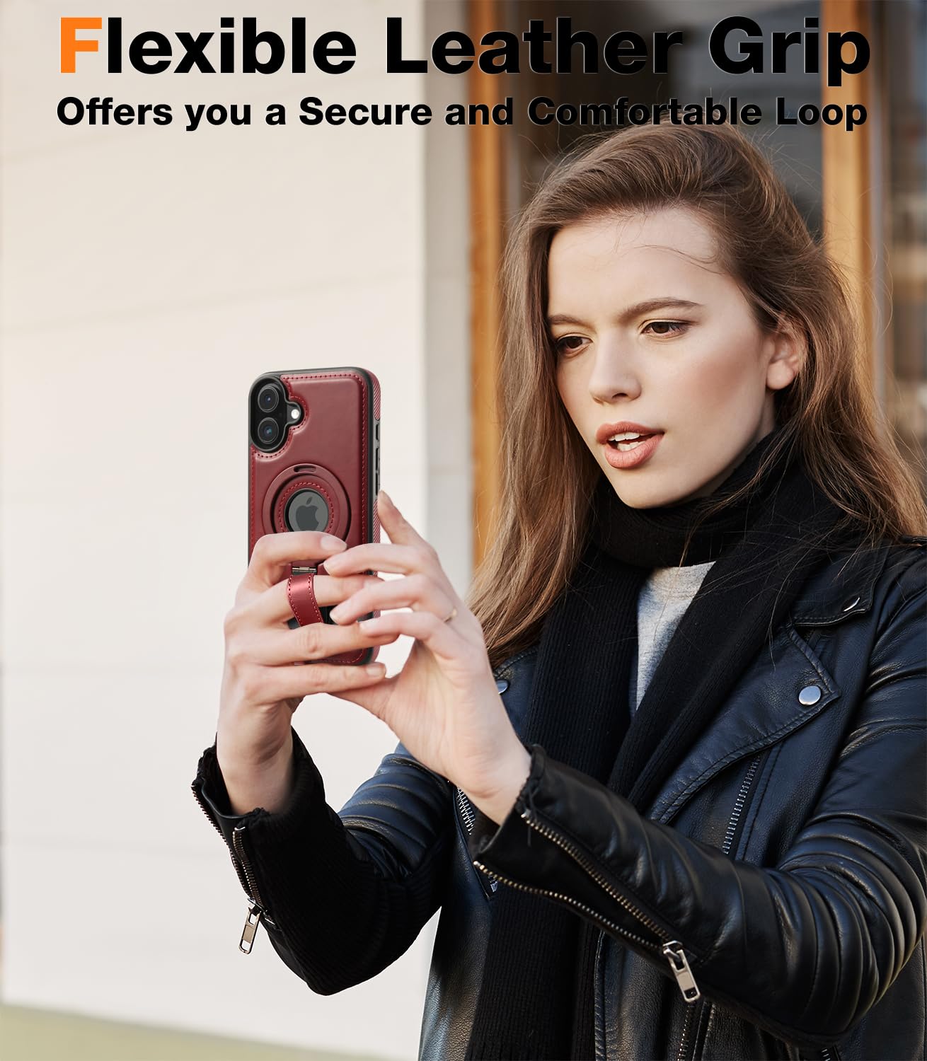 Butaiga Capture Grip Strap Magnetic Stand For Iphone 16 Case With Screen Protector, Protective Iphone 16 Case Leather, Compatibl