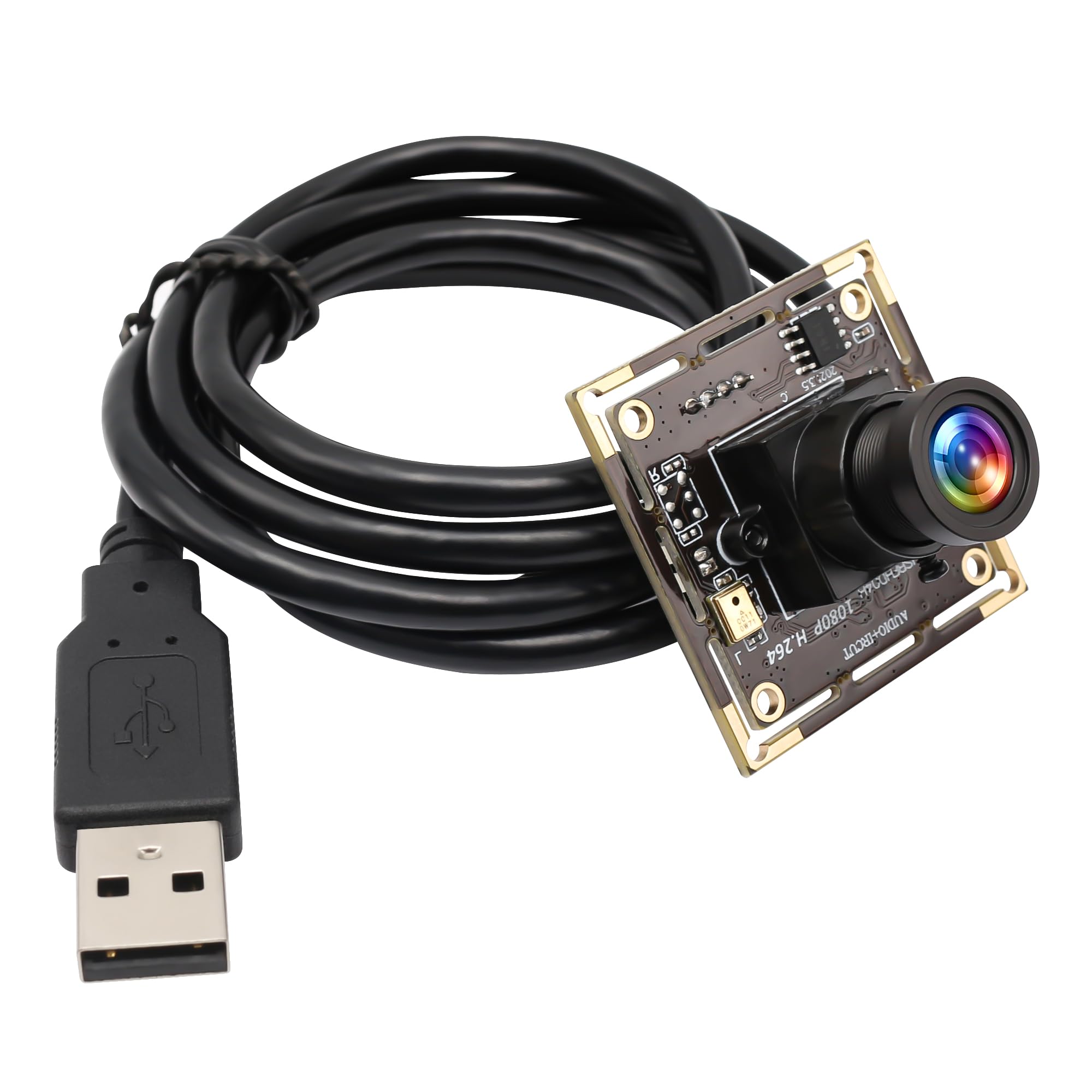Elp 2.8Mm Lens Raspberry Pi 1080P H.264 Microphone Pc Web Usb Security Camera For Computer Mini Uvc Usb2.0 Video Audio Webcam Board 2Mp Cmos Ar0330 Lightburn Laser Camera For Laptop