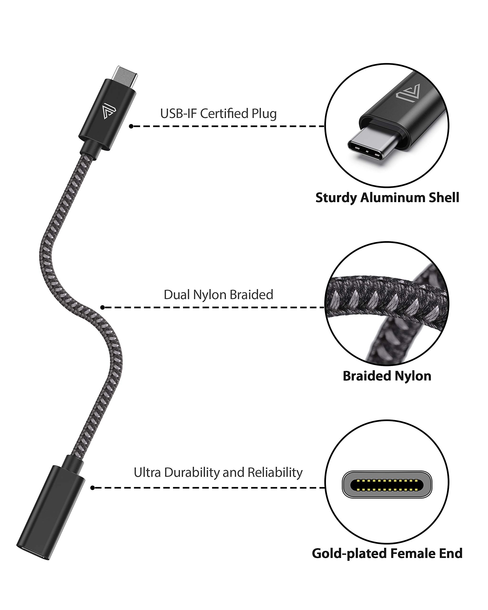Faracent Usb Type C Extension Cable (4.3Ft/1.3M), Usb C 3.1(5Gbps) Male To Female Extension Charging & Sync Compatible With Switch, Macbook Air M2/ M1/ Pro, Ipad Pro/Air Dell Xps Surface Book Black