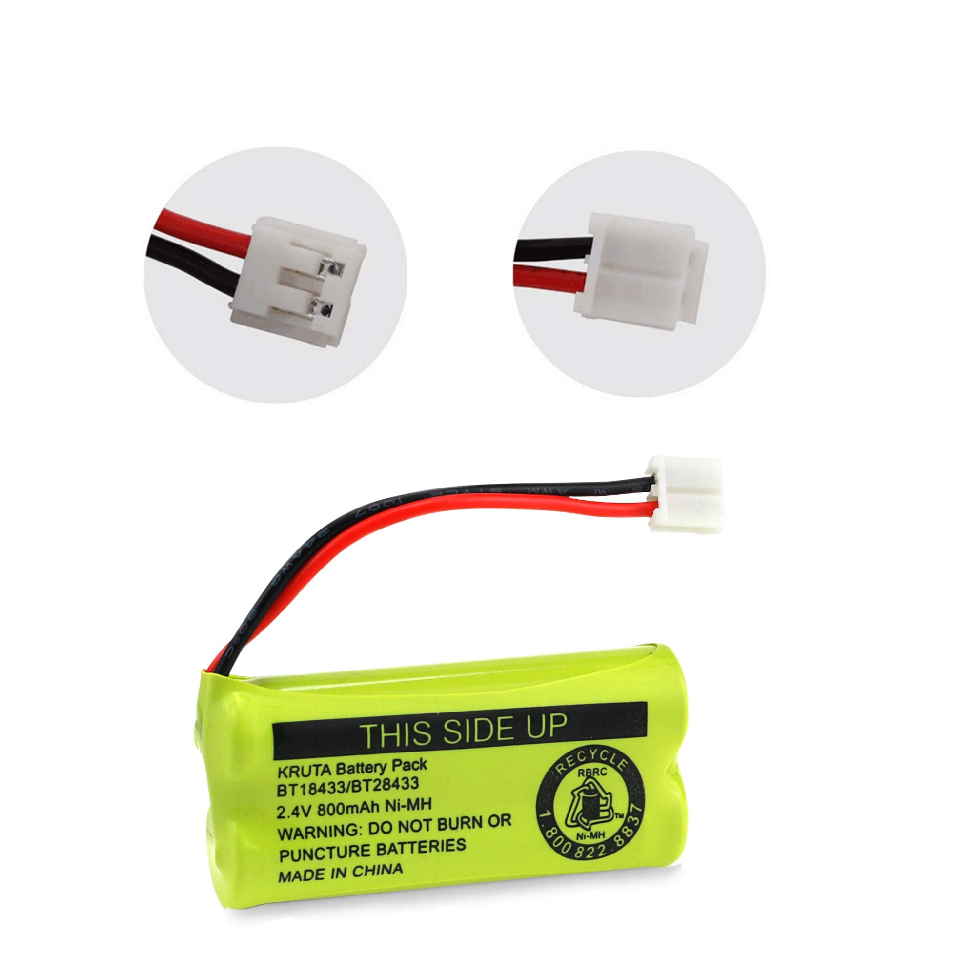 Kruta Bt18433/Bt28433 Bt184342 Bt284342 Bt1011 Bt 1011 800Mah 2.4V Replacement Cordless Phone Battery Compatible With Cs6209 Cs6