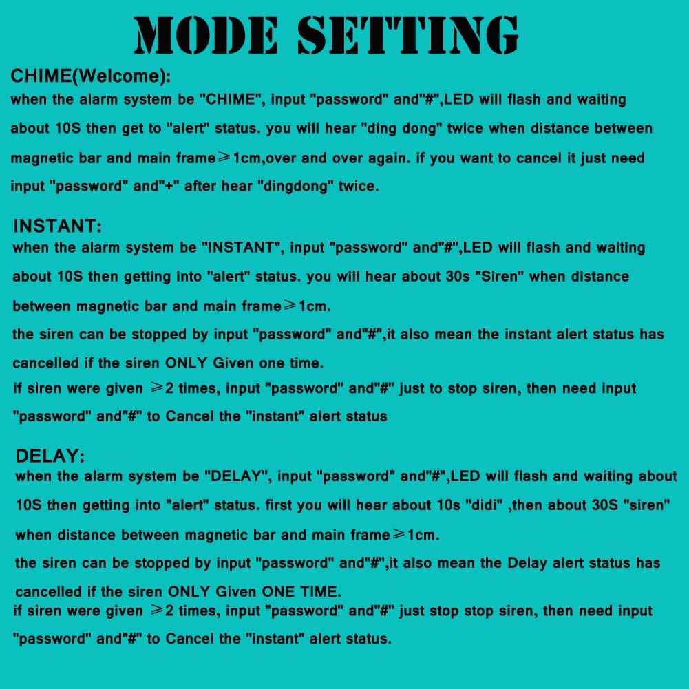 H Come Wireless Home Security Burglar Alarm Garage Shed Caravan Defender With Keypad, Fit For Door Window, Powered By 3 X Aa Bat