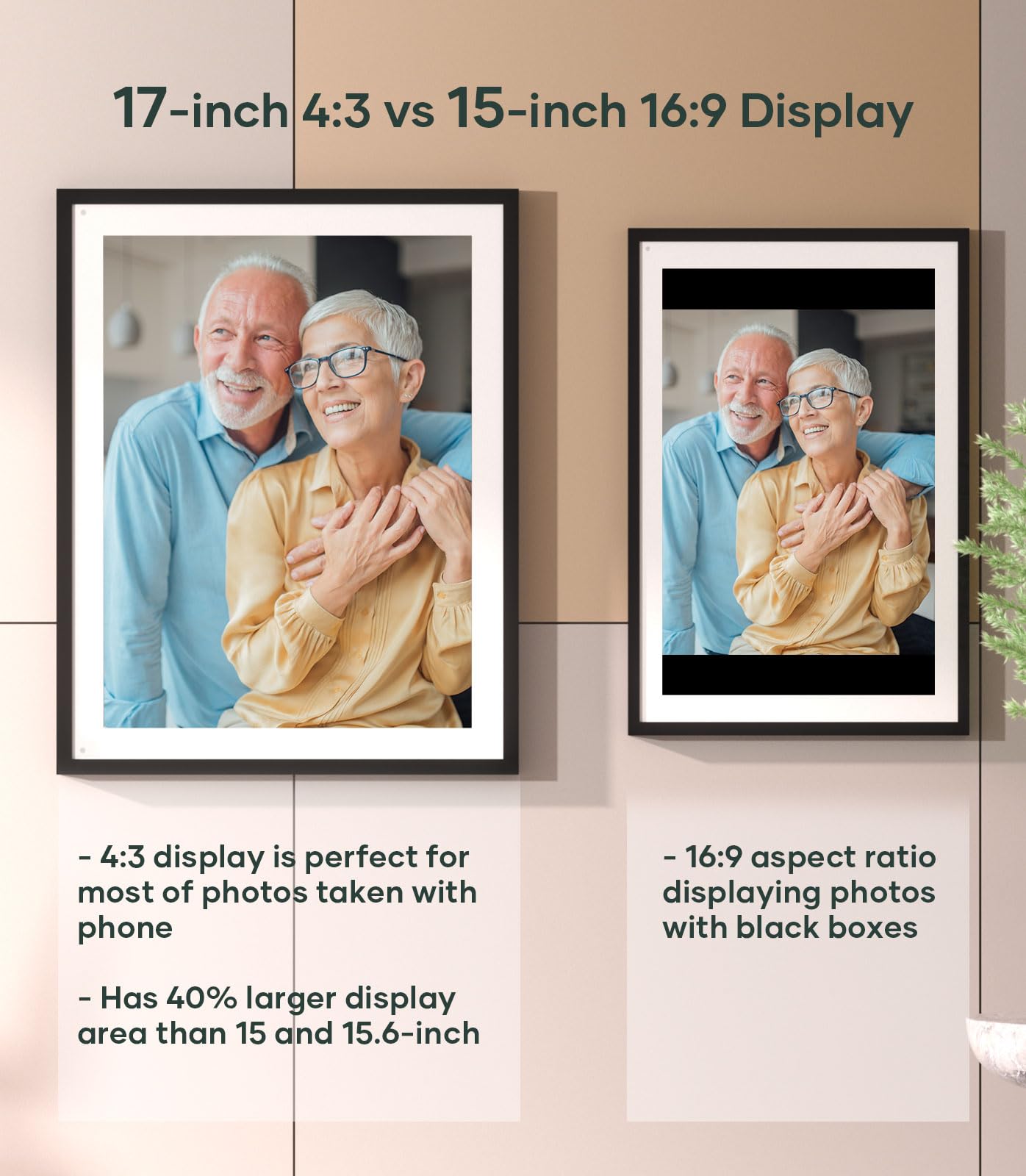 Cozyla Canvas Digital Picture Frame Large 17 Inch Free Unlimited Storage Ai Powered Send Pictures And Videos Via Google Photos E