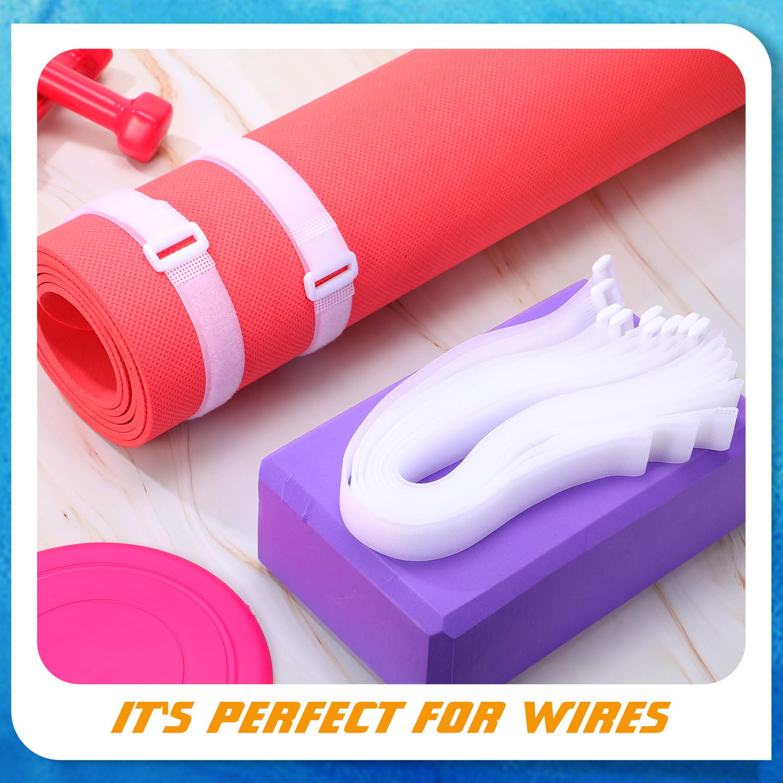 Kigeli Reusable Fastening Cable Straps And Cable Ties Set 1 X 20'' Adjustable Multi Purpose Hook And Loop Cord Ties To Keep Cord