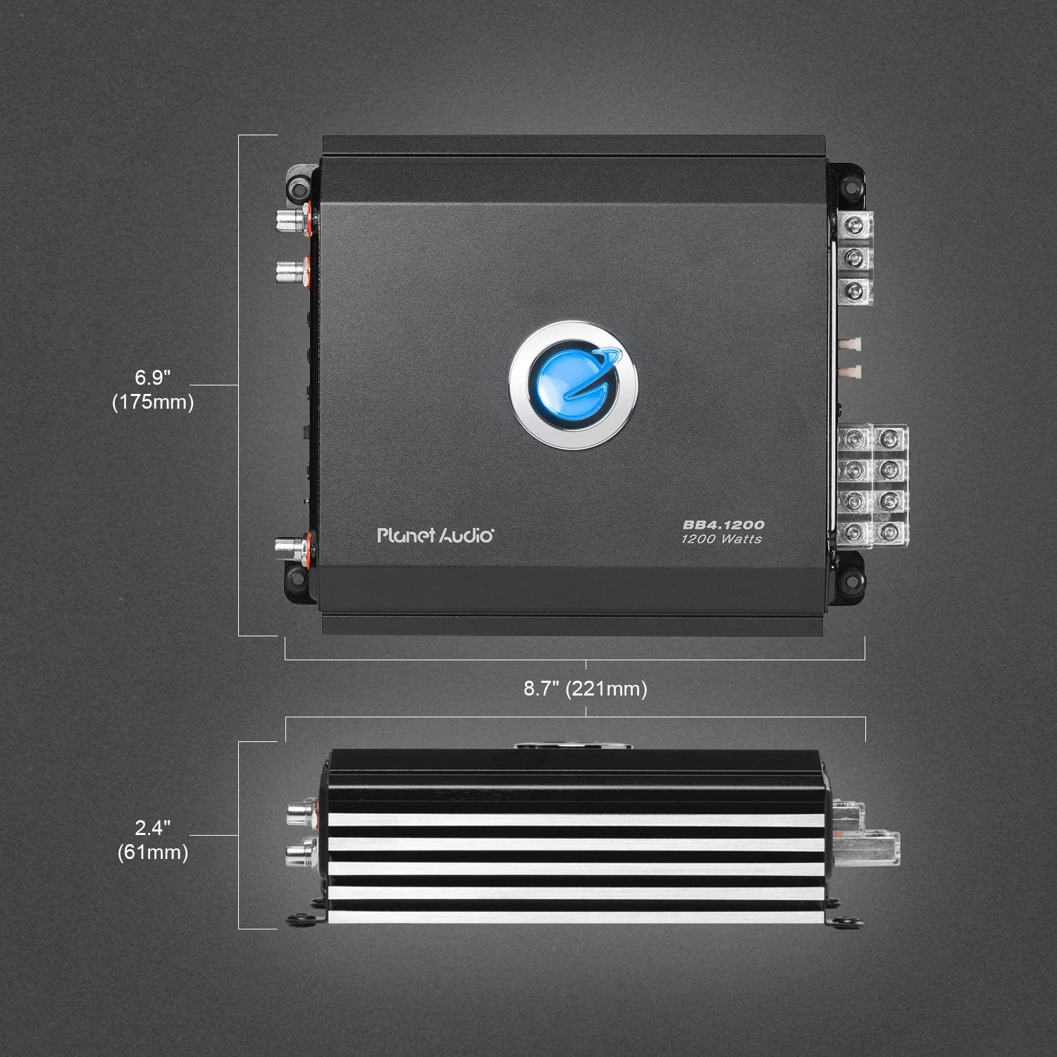 Planet Audio BB4.1200 4 Channel Class D Car Amplifier 1200 Watts Full Range 2-4 Ohm Stable Bridgeable