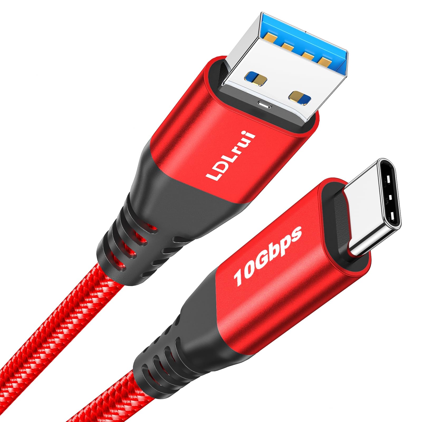 Usb C Data Cable 10Gbps [6Ft, Red], Android Auto Usb 3.2 Gen 2 Usb A To Usb C Data Transfer Cord Type C 3.1A Fast Charging For Samsung Galaxy S24/S23/S22/S21, Iphone 16/15 Pro Max Carplay, Pixel 9