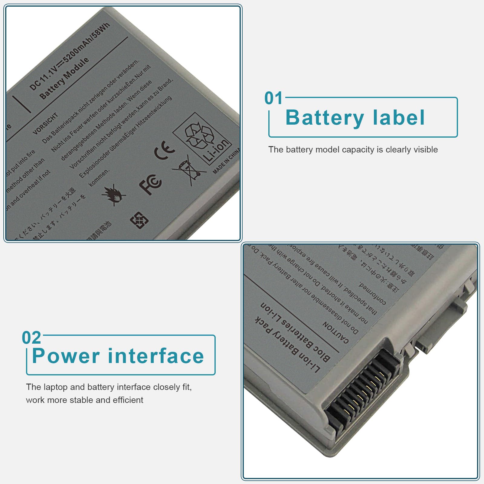 Fancy Buying Latitude D600 New Laptop Battery For Dell Latitude D505 D610 D520 D500 D510 D530 / 600M, Fits P/N C1295 6Y270 3R305