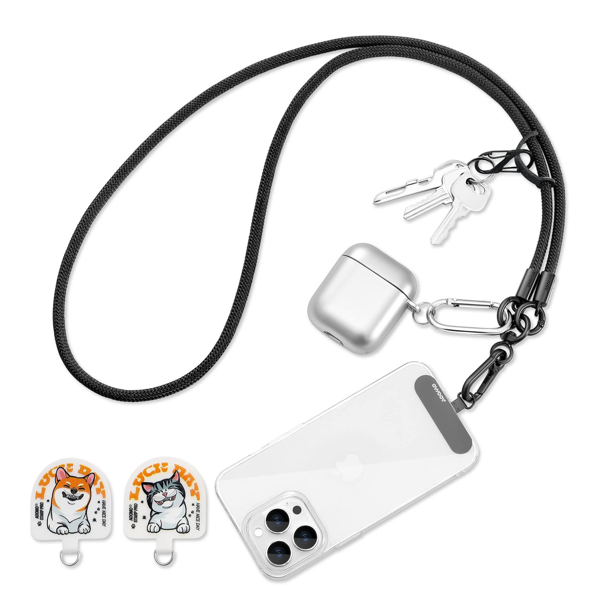 Cell Phone Lanyard, Universal Adjustable Detachable Nylon Crossbody Lanyard,Necklace Lanyard & Wrist Strap With Phone Patch For 