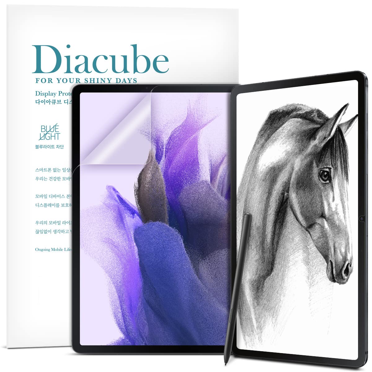 Diacube [1+1 Pack Galaxy Tab S9 Fe Plus/S7 Fe 12.4, Paperfeel Screen Protector 1Pc + Anti Glare Protector 1Pc, Matte Anti Glare