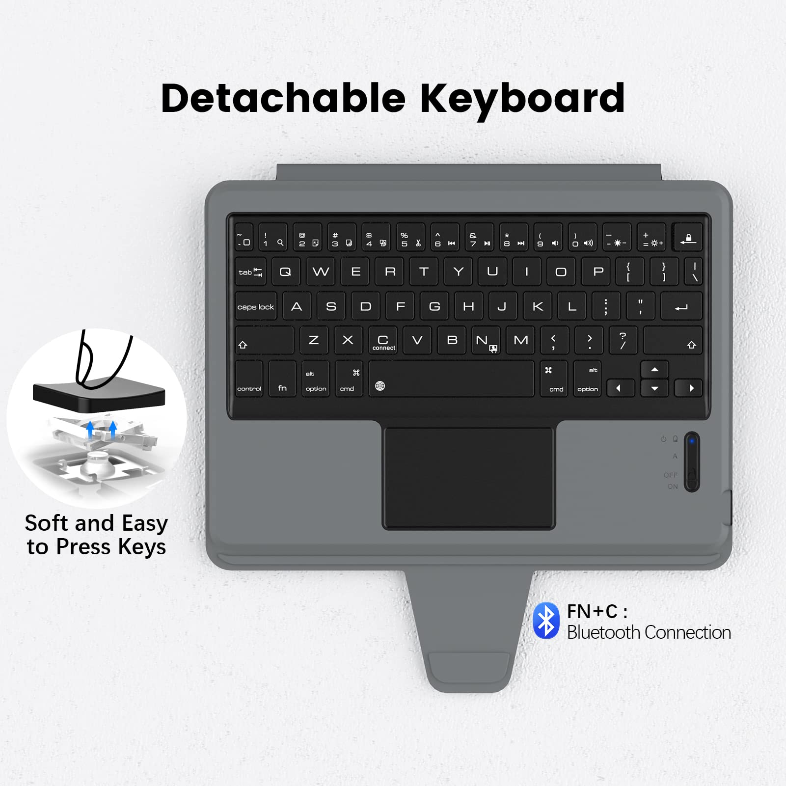 Nillkin Ipad Air 5Th/4Th Generation Case Wth Keyboard, Detachable Keyboard Case For Ipad Air 11 Inch M2 2024 & Ipad Pro 11(1St/2