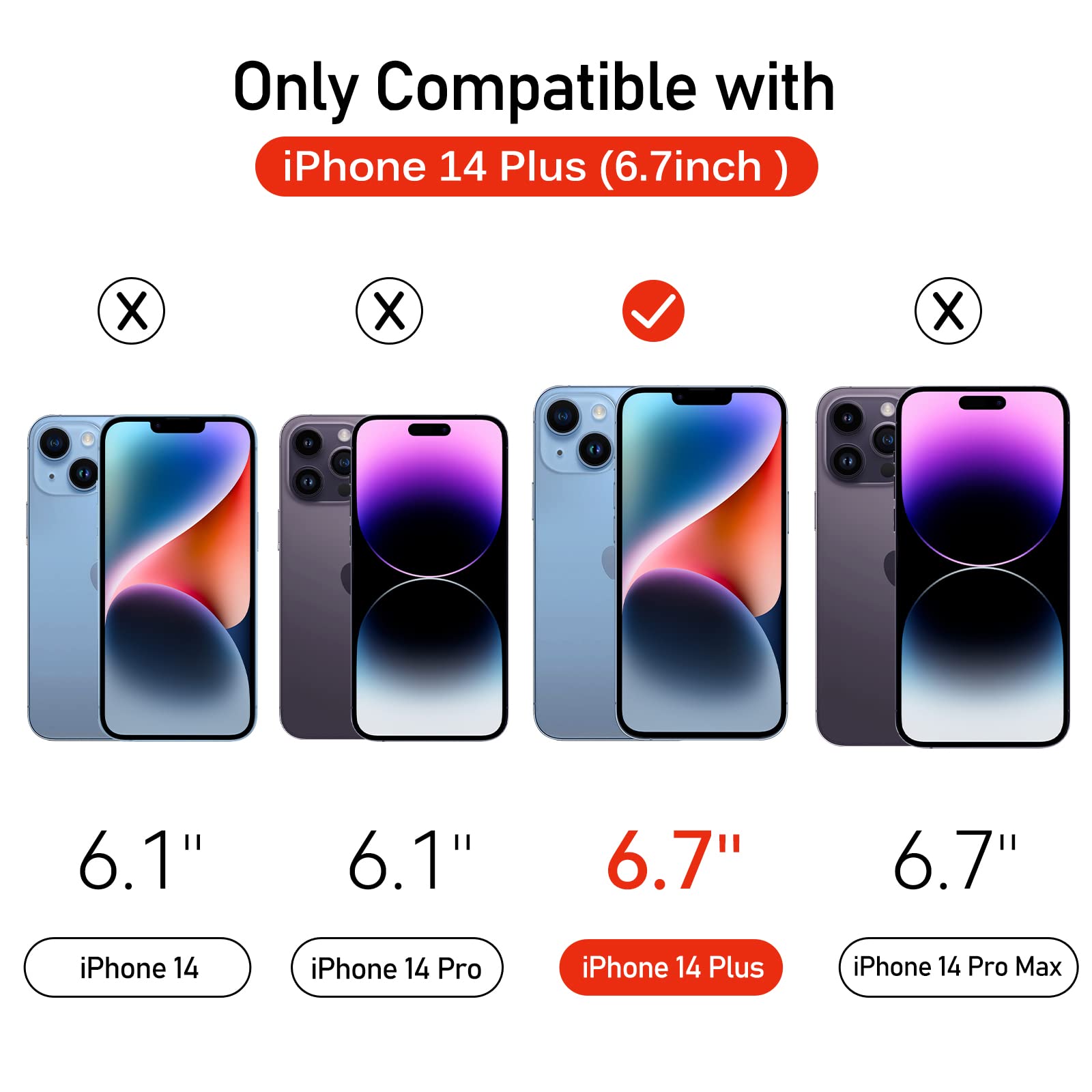 Ivoler [3+3 Pack] Tempered Glass For Iphone 14 Plus 6.7'' [3 Pack] With [3 Pack] Camera Lens Screen Protector With [Alignment Fr