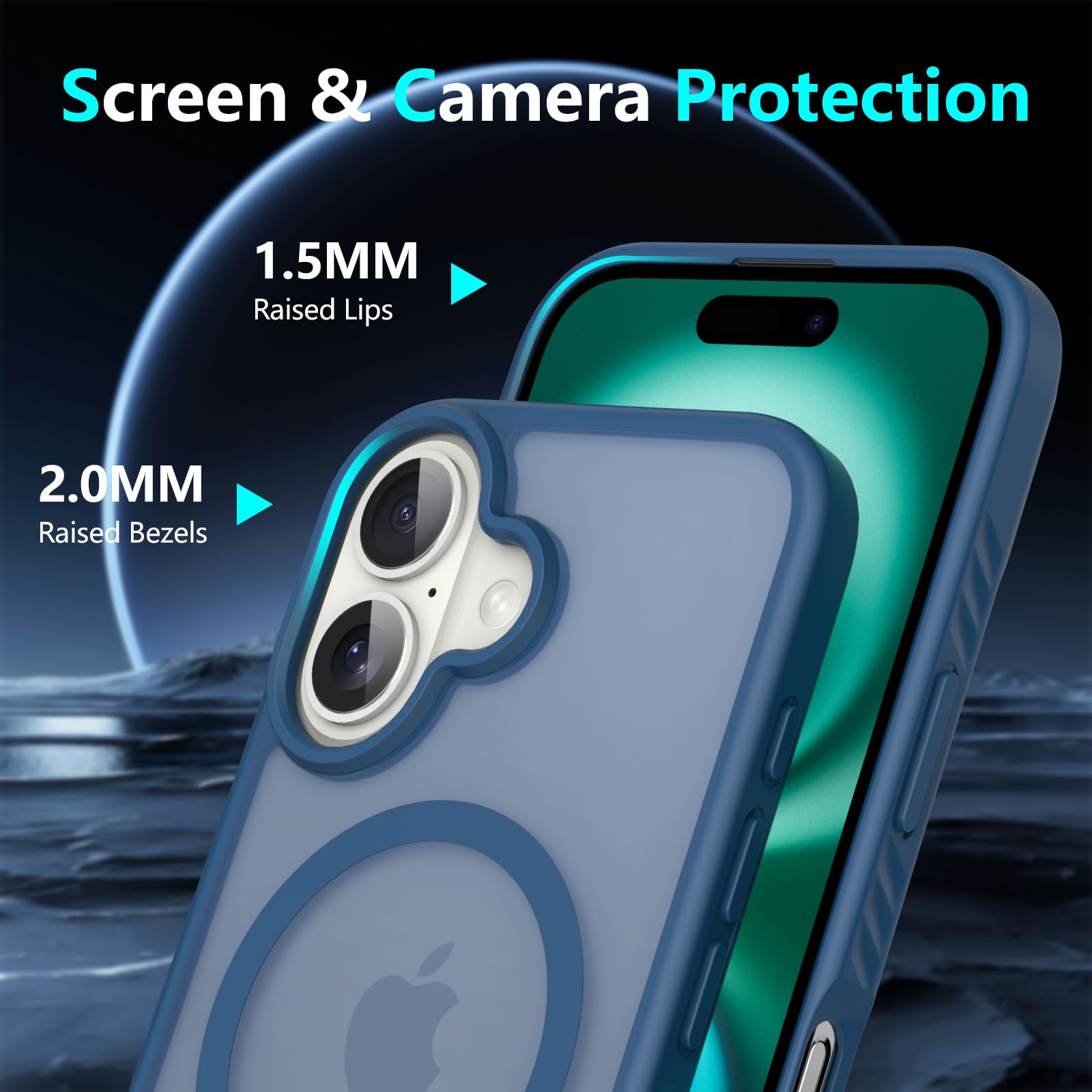 For Iphone 16 Case: [Fit For Magsafe] Strong Magnetic & Invisible Stand, Military-Grade Drop Protection With Screen Protector, A