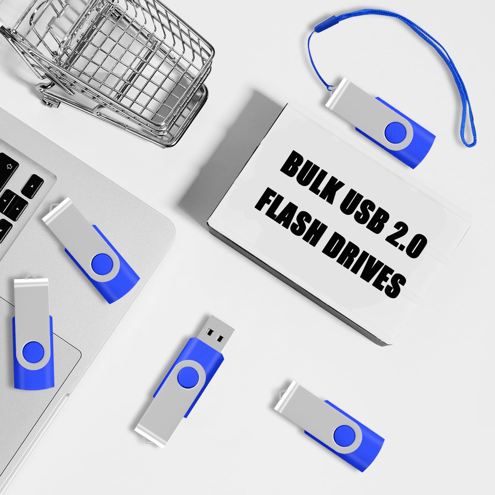 Eastbull 50 Pack 4Gb Bulk Flash Drives Pack Usb 2.0 Thumb Drives Pack 4Gb Bulk Usb Drives Blue