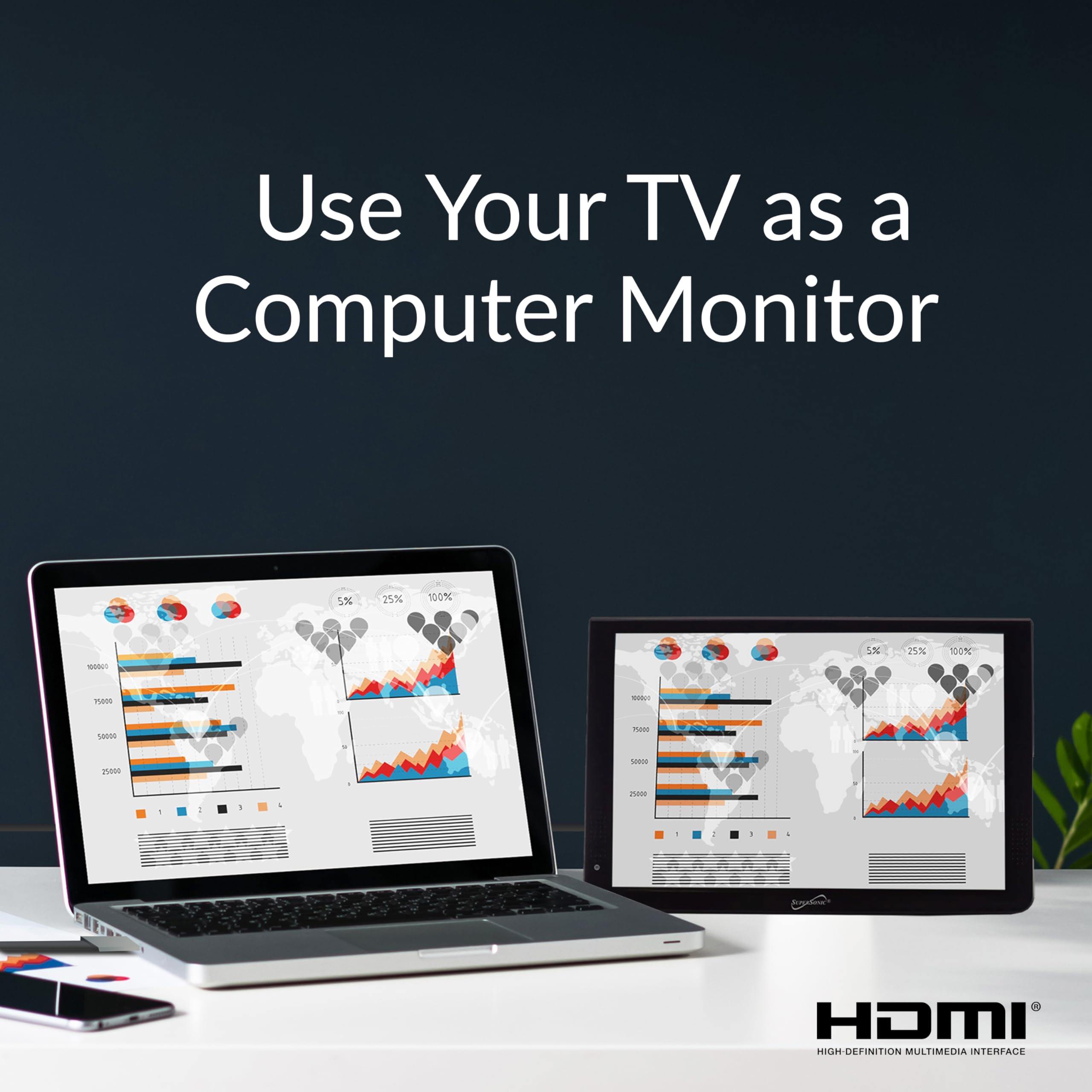 Supersonic Sc 2812 Portable Widescreen Lcd Display With Digital Tv Tuner, Usb/Sd Inputs And Ac/Dc Compatible For Rvs (12 Inch)