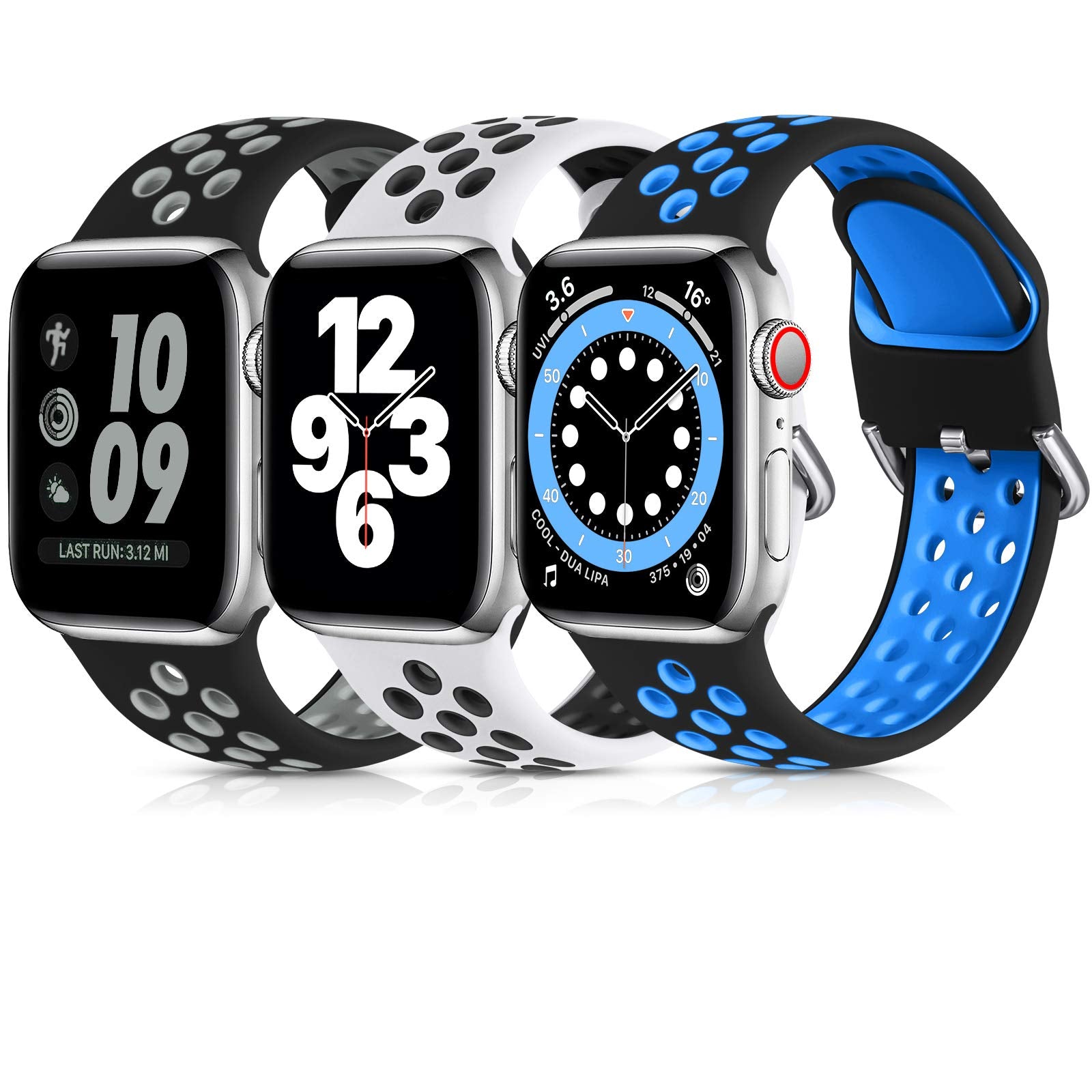 Lerobo Compatible With Apple Watch Band 44Mm 46Mm 42Mm 49Mm,45Mm 41Mm 40Mm 38Mm,Soft Silicone Sport Strap Breathable Bands For I