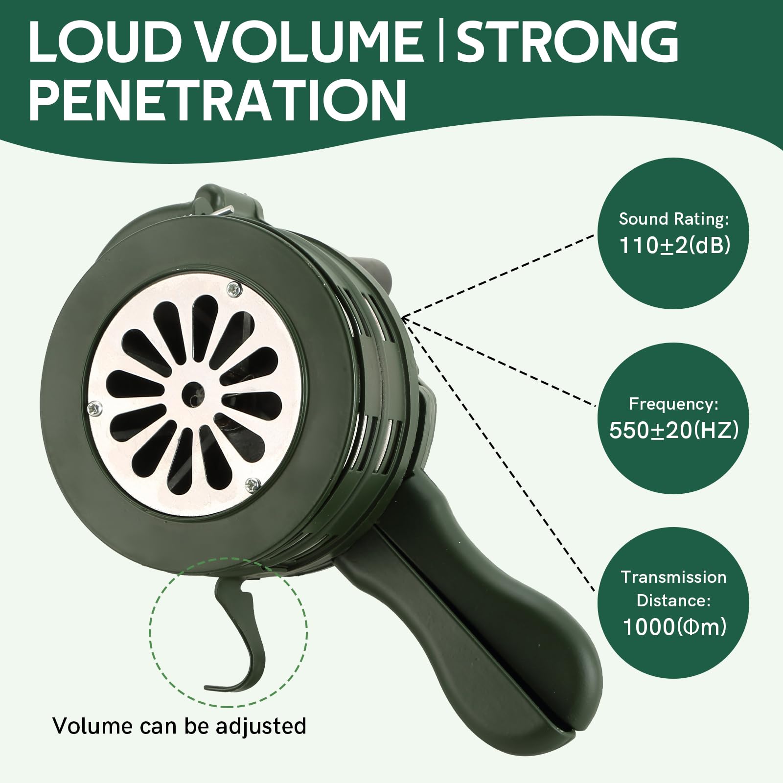 Myfully Handheld Air Raid Siren | Hand Loud Crank Operated 110Db Air Raid Siren Home Self Protection Security Alarm Siren Alumin