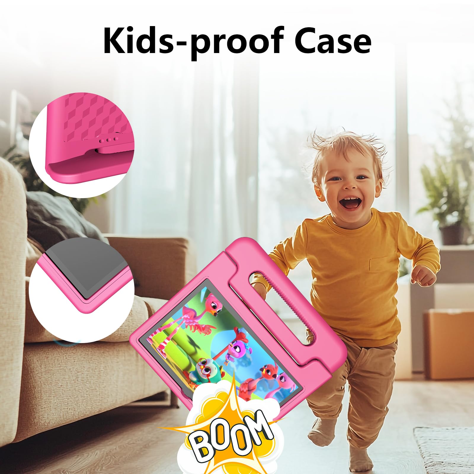 Jren Tablet For Kids|10.1 Inch Kids Tablet Android 14|Octa-Core|64Gb|Wifi |Bluetooth|Parental Control|Children Content|Children