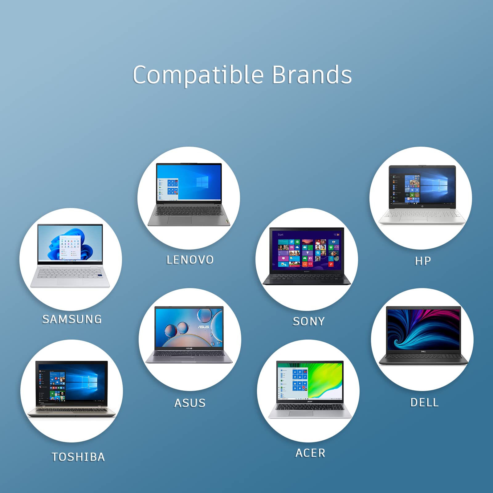 90W Universal Laptop Charger Etl Ac Adaptercompatible With Dell Hp Lenovo Ibm Toshiba Acer Asus Samsung Sony Fujitsu Gateway Not