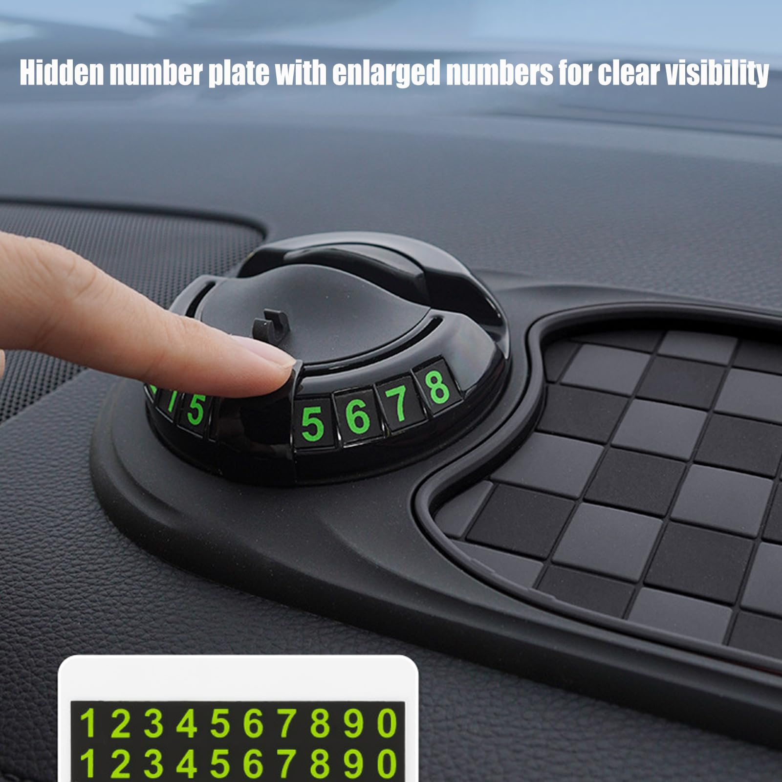 S-Snail-Oo Multifunction Car Anti-Slip Mat, Multifunction Car Dashboard Mobile Phone Holder With Temporary Parking Number Pad Fo