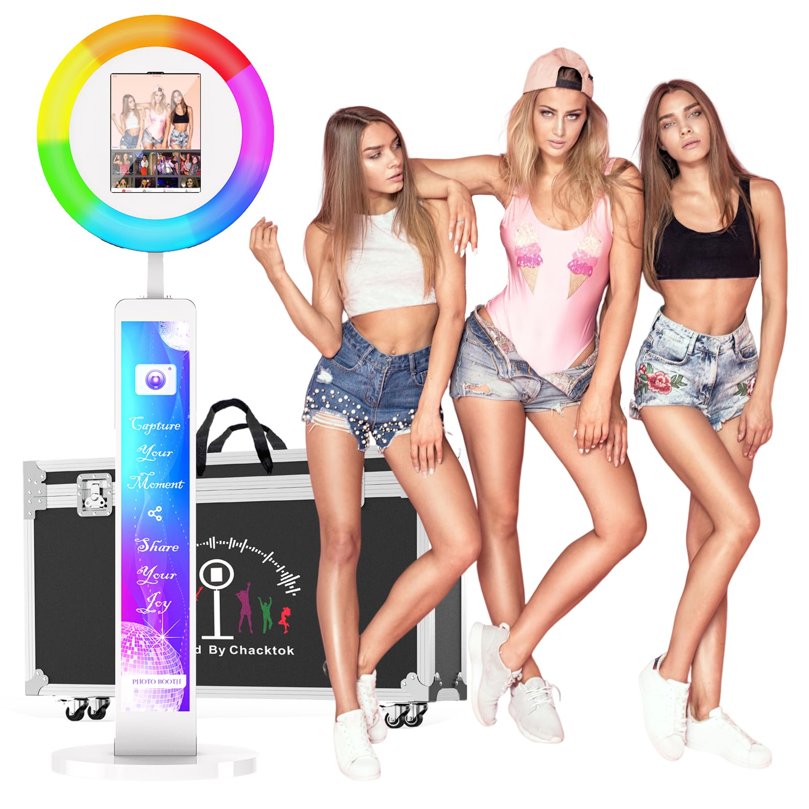 Sioxcfz Portable Photo Booth Shell Stand For Ipad 10.2'' 10.9'' 11'' 12.9 Selfie Digital Photobooth Machine With Software App Co