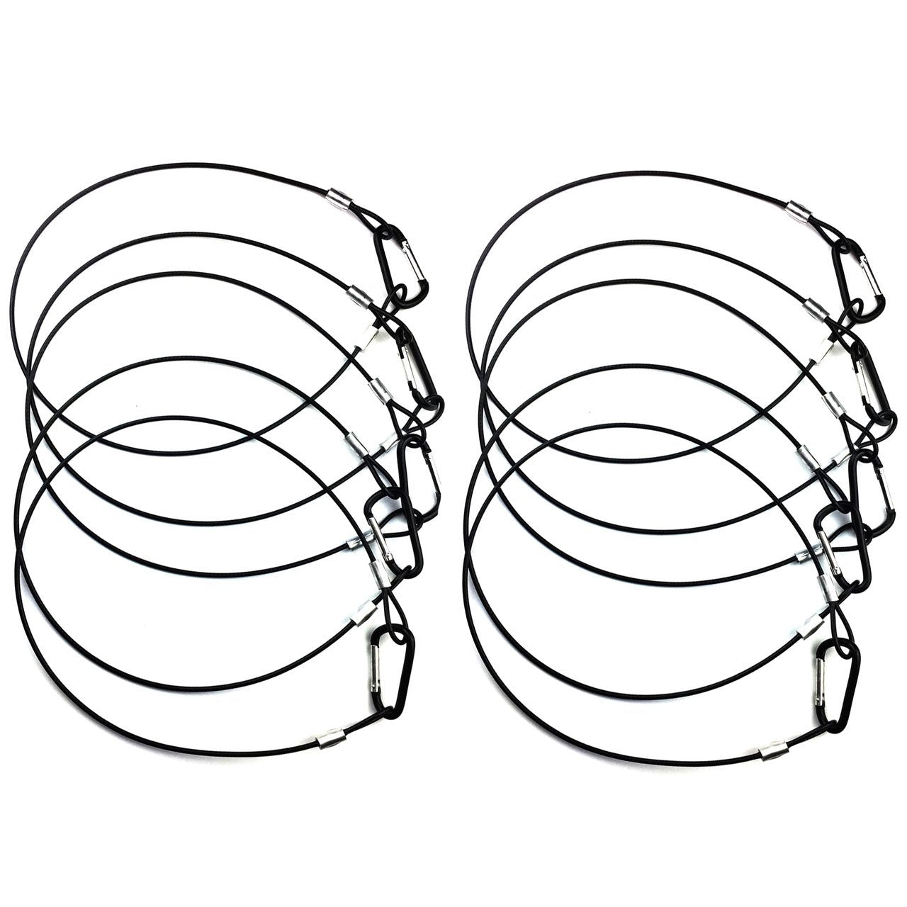 Bayyee 25.5'' Stainless Steel Safety Security Cable For Stage Lighting Par Light Moving Head Light, (2Pcs Black)