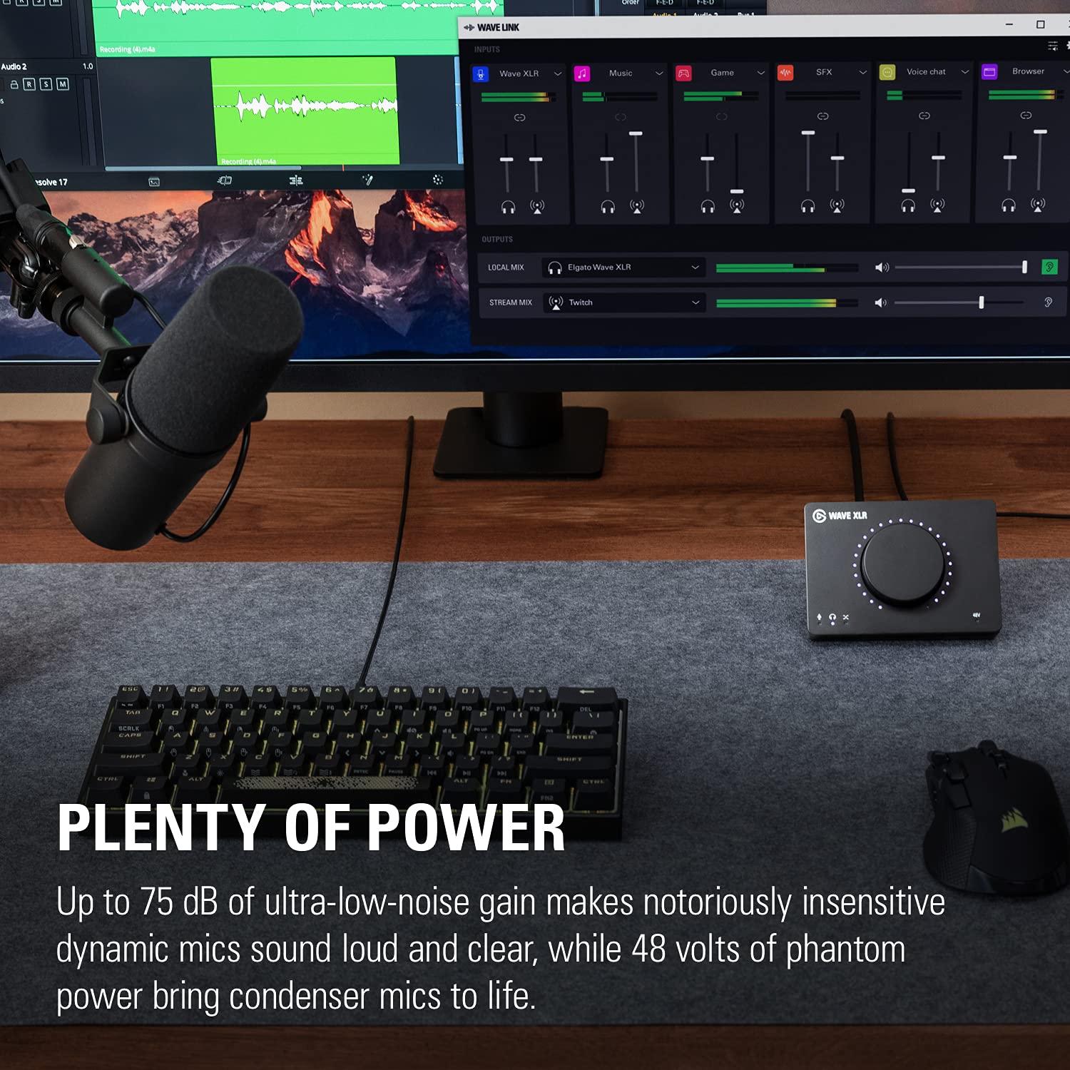 Elgato Wave Xlr - Audio Mixer And 75 Db Preamp For Xlr Mic To Usb-C, Control Interface With 48V Phantom Power, Tap-To-Mute, Digi