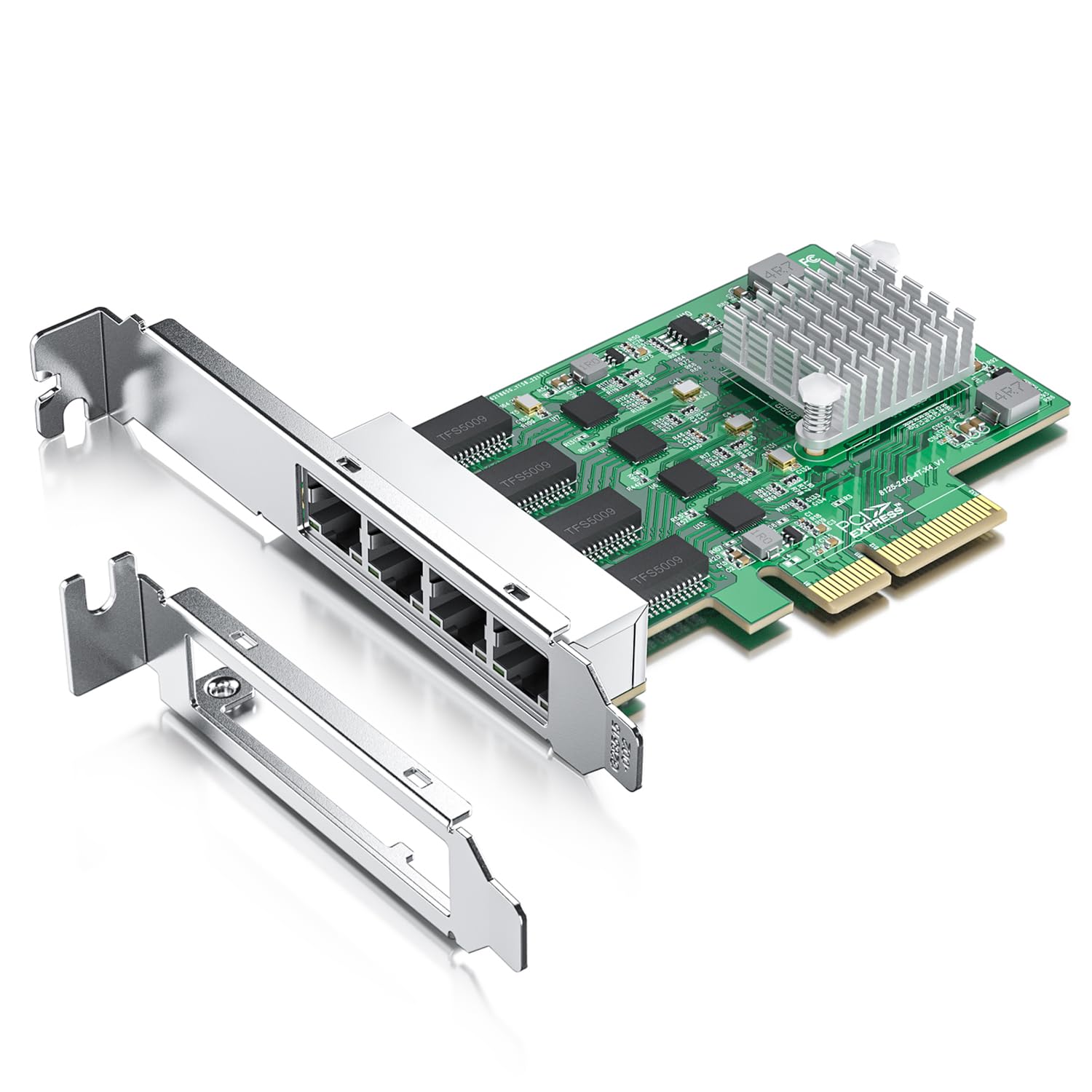 2.5Gbase T Pcie Nic With Realtek Rtl8125 Chip, 2.5Gb Network Card, 2500/1000/100 Mbps,Quad Rj45 Ports, Pcie X4, Ethernet Card Fo
