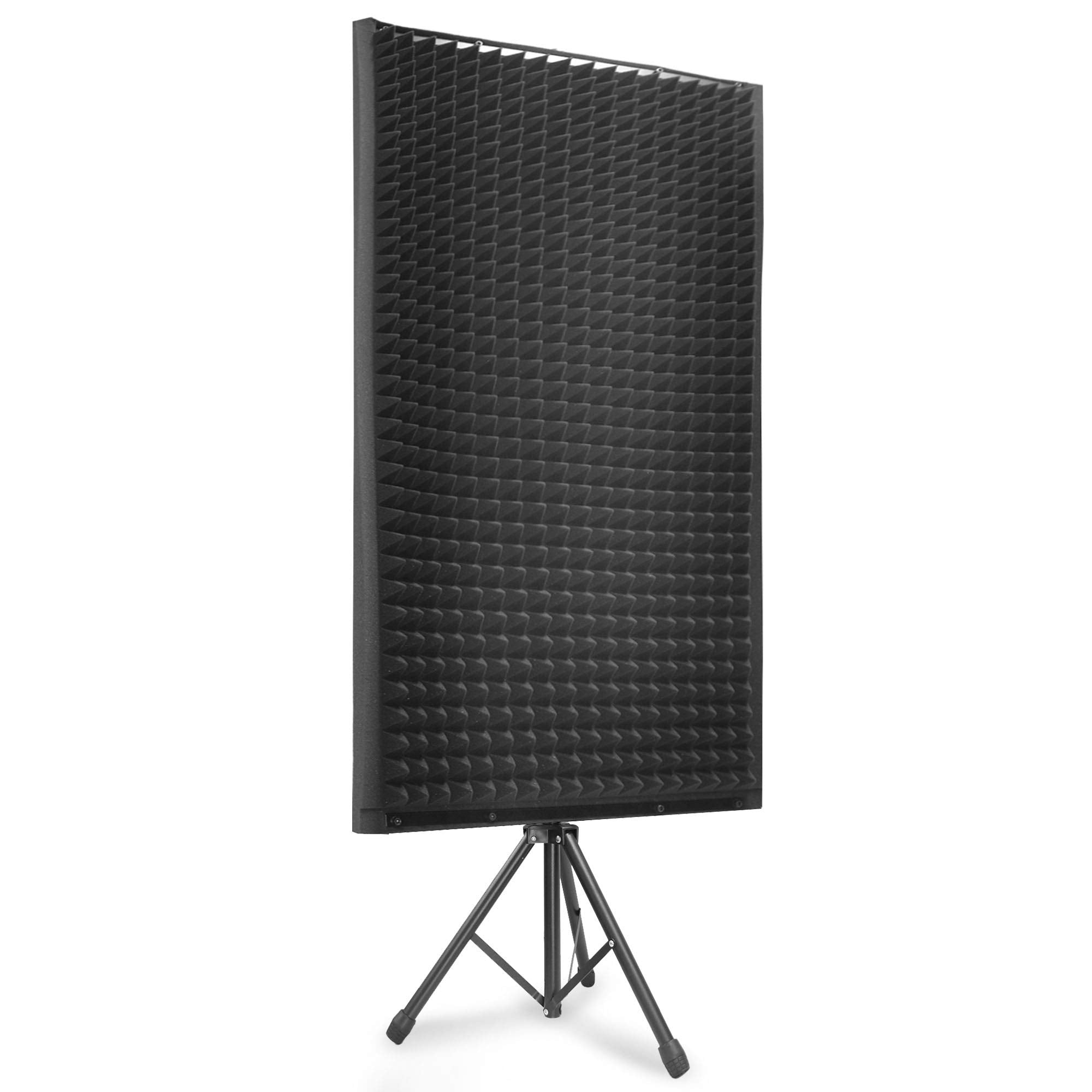 Pyle Psip24 Acoustic Isolation Absorber Shield Sound Wall Panel Studio Foam And Dampening Wedge With Height Adjustable Stand,Cha