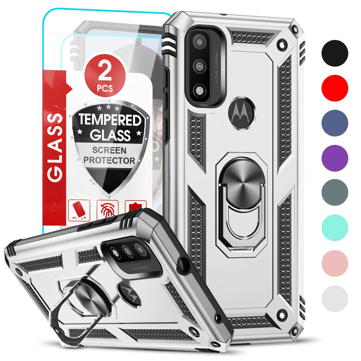 Leyi Case For Moto G Pure 2021/ G Play 2023, Motorola G Power 2022 Case With 2 Pcs Screen Protector, [Military-Grade] Protective