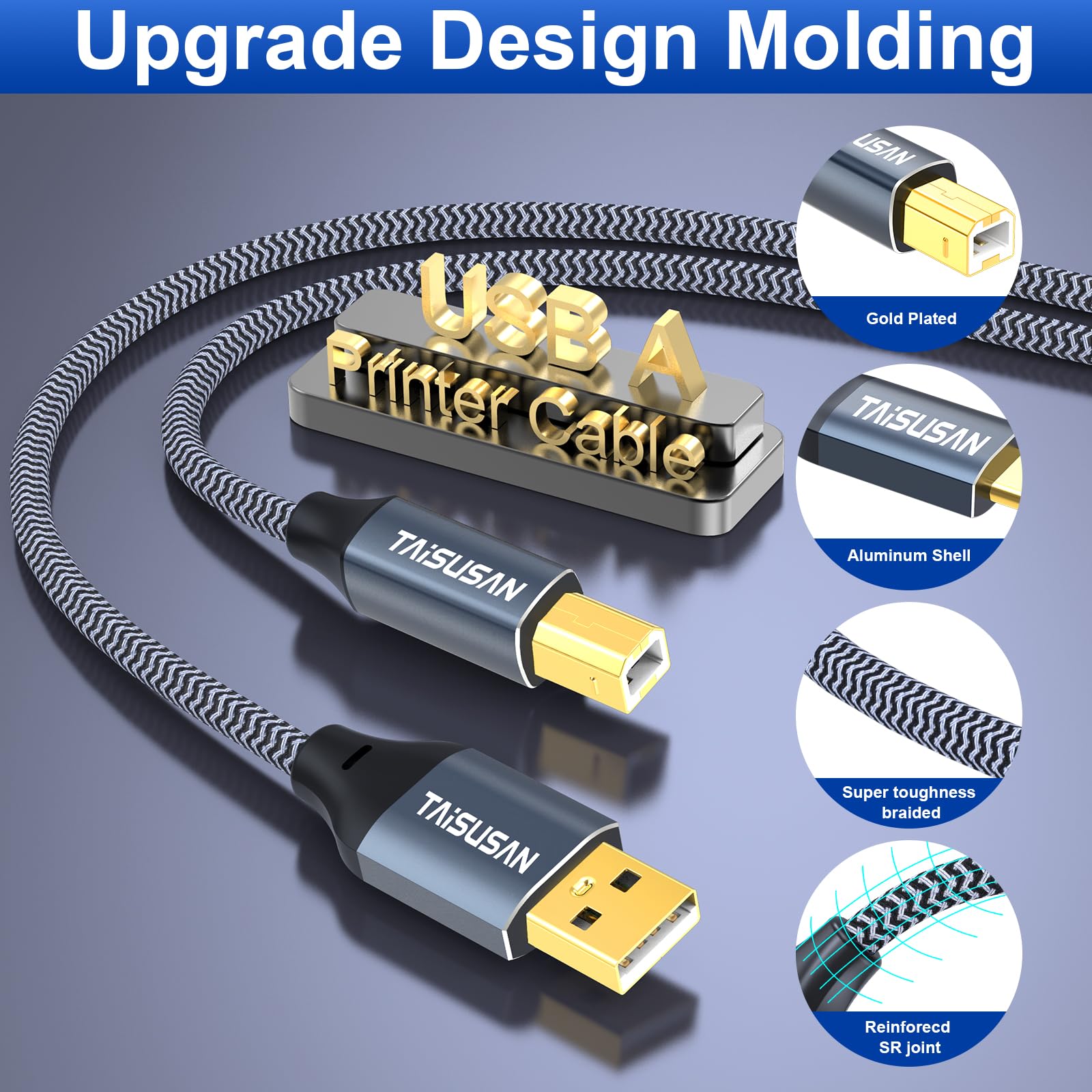 Print Cable Taisusan Usb Printer Cable 30Ft, Type A To Type B Printer Cable, High ...