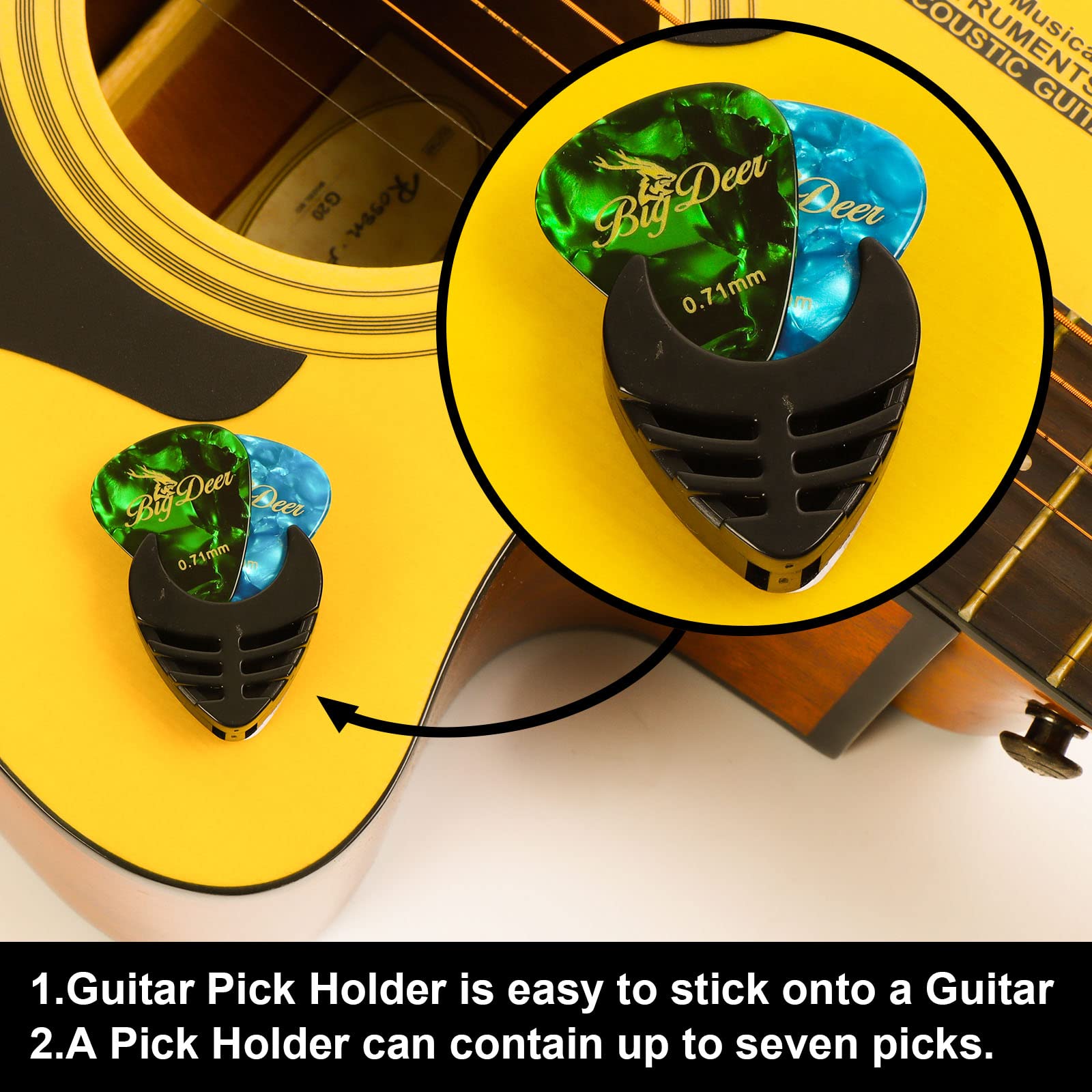 Bigdeer 30 Pack Celluloid Guitar Picks ,Includes Thin,Medium, Heavy & Extra Heavy Picks Plectrums For Acoustic Guitar,Ukulele,Ba