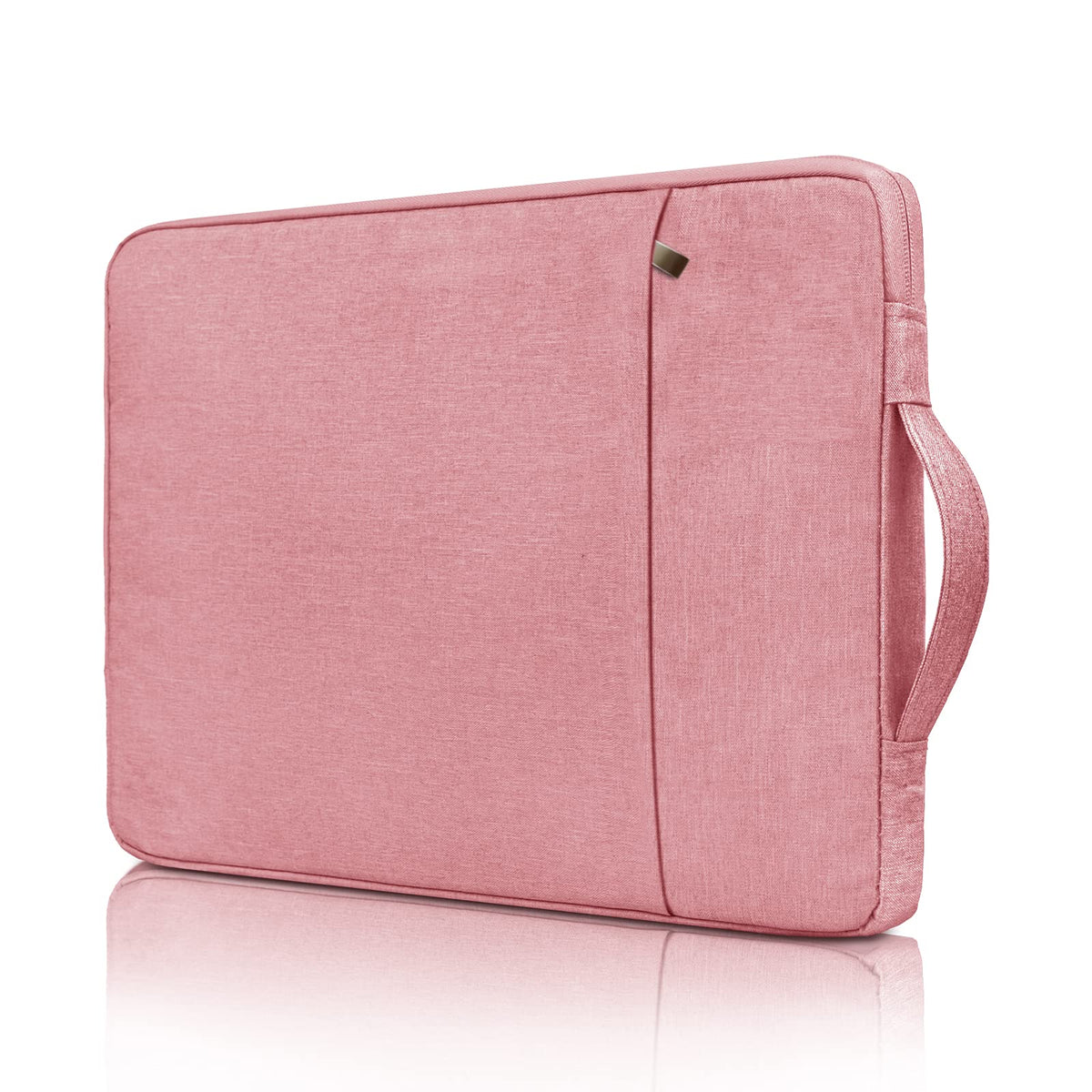 RAINYEAR 13.3 Inch Laptop Sleeve Compatible with M1 M2 MacBook Pro 14' A2442, 13.6' A2681, 13.3 Air Pro A2338 A2337 & Chromebook PC Notebook Briefcase Carrying Case with Handle Front Pocket Bag, Pink