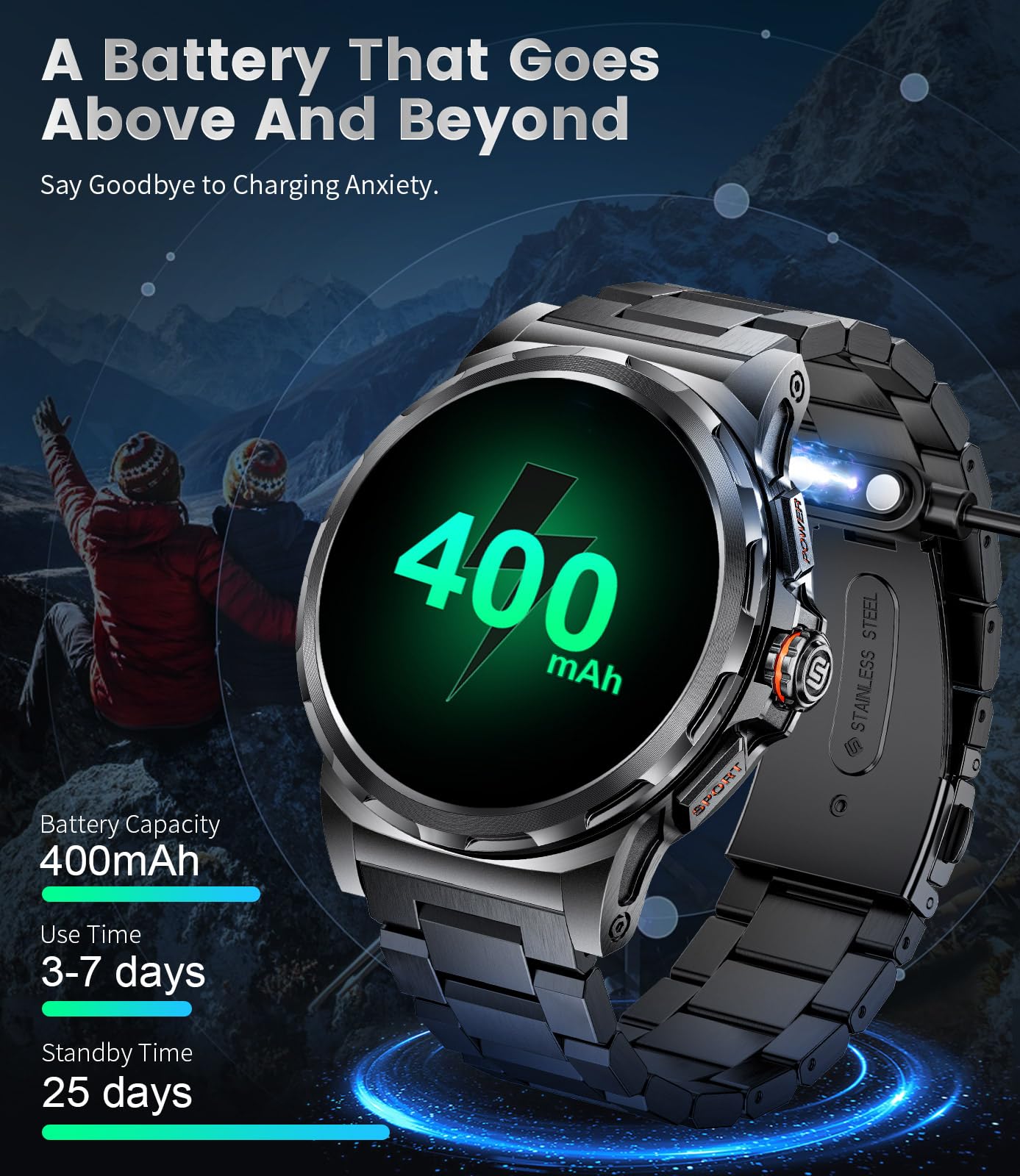 Military Smart Watch For Men(Answer/Dial Calls),1.46 ' ' Amoled Touchscreen/5Atm Waterproof/120+ Sports Modes Fitness Watch With