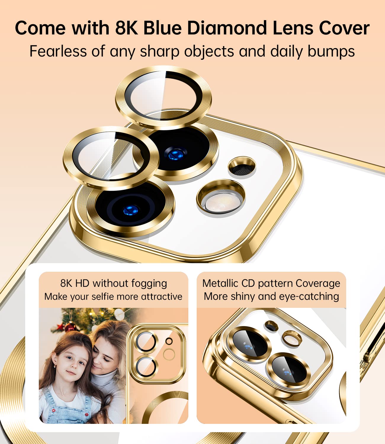 Jueshituo Magnetic Clear For Iphone 12 Case With Exlusive Build In Camera Cover [No.1 Strong N52 Magnets] [Compatible With Magsa