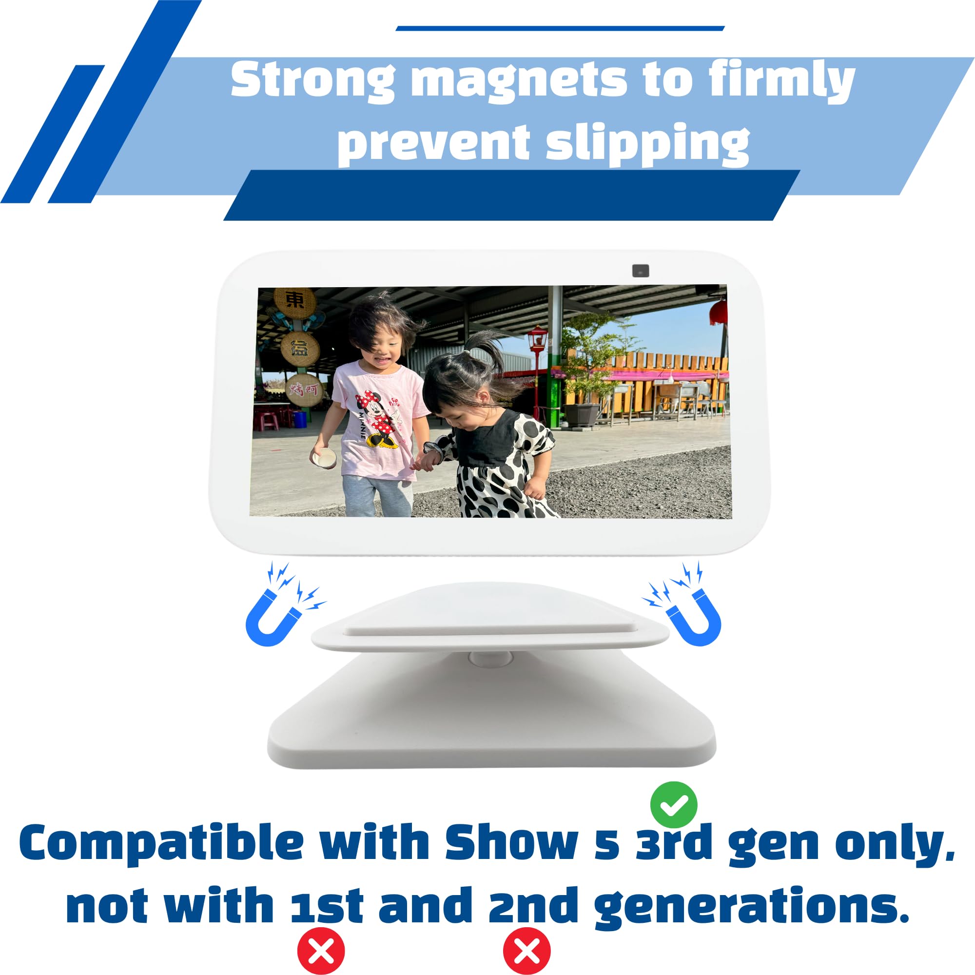 Sintron Adjustable Magnetic Stand Mount For Sh?W 5 3Rd Gen, Smart Display Stand Holder With 360 Degree Rotation, Swivel & Tilt F