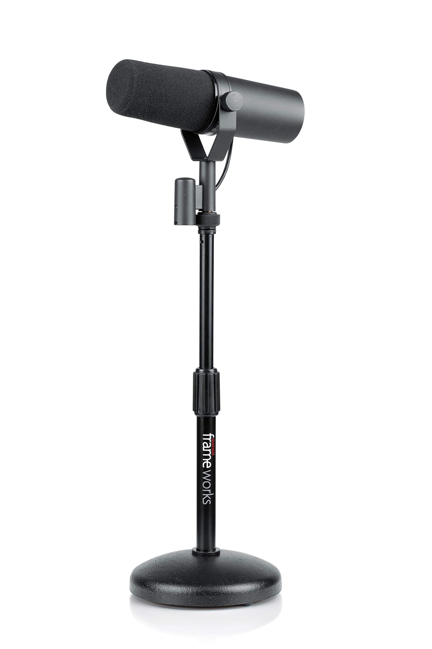 Gator Frameworks Desktop Microphone Stand With Round Weighted Base & Adjustable Height (Gfw-Mic-0501)