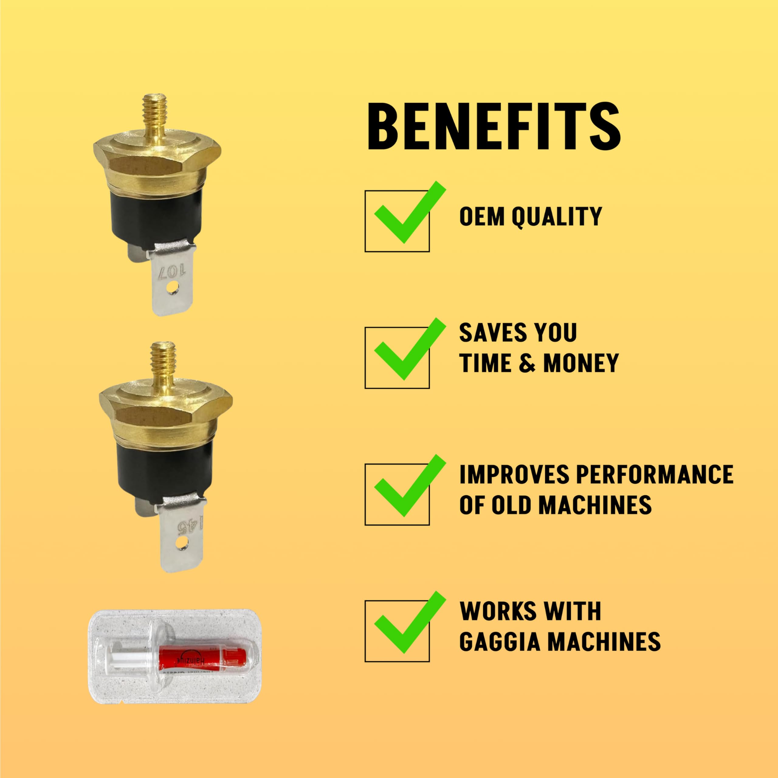 Oem Style Gaggia Thermostat Replacement Thread M4 107C By Sungaze Coffee   Maintain Perfect Brewing Temperature   Authentic Oem