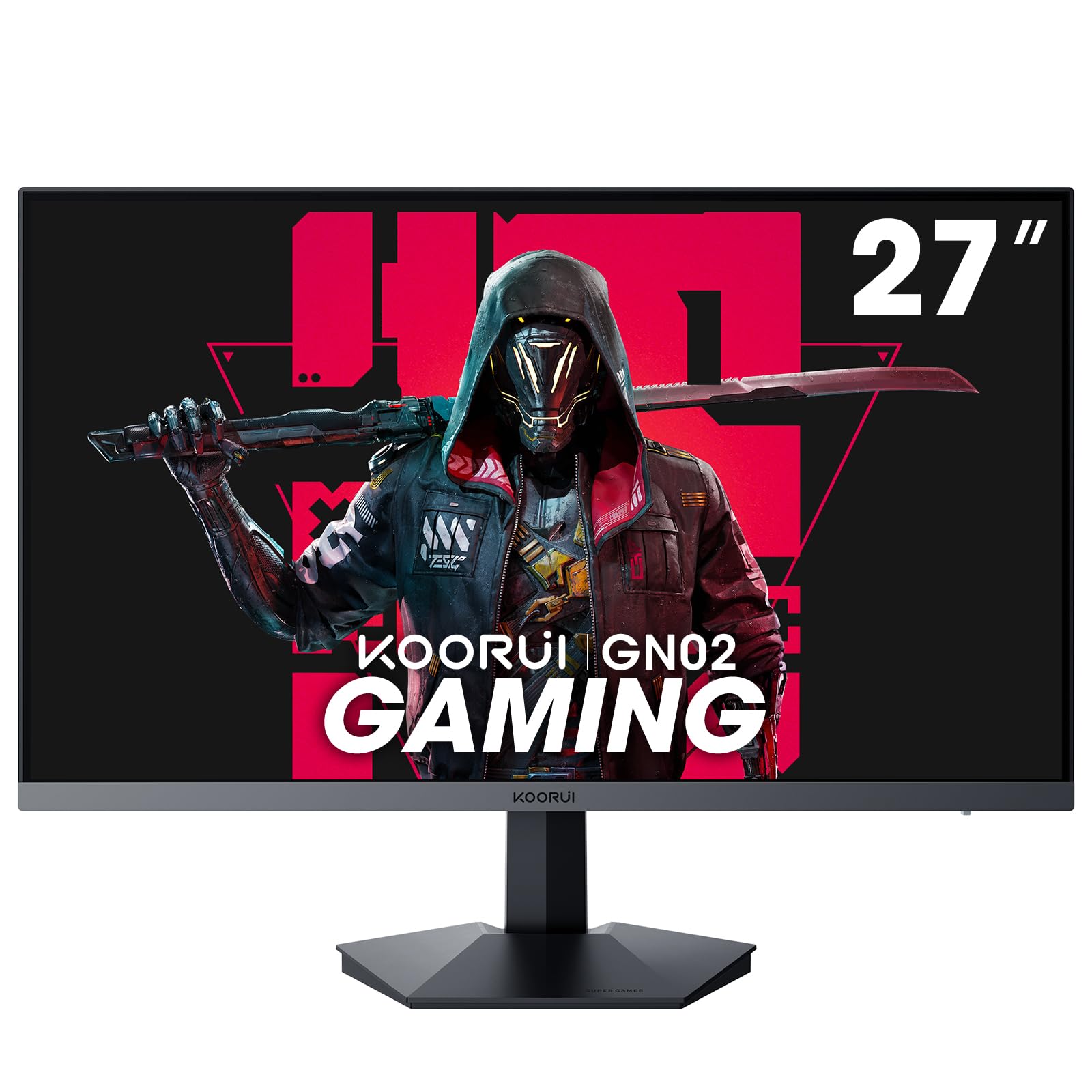 Koorui 27 Inch Gaming Monitor 240Hz, 1Ms, Fhd 1920X1080, 90% Dci P3, 100% Srgb Color Gamut, Adaptive Sync Compatible, Hdmi, Disp