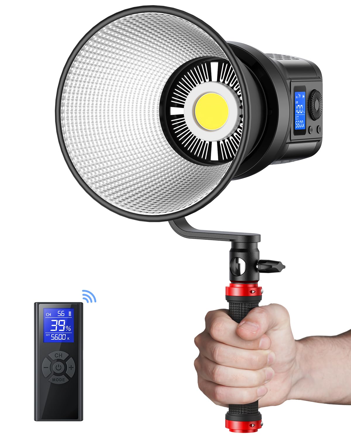 Raleno 80W Led Video Light With 2.4G Remote Control, 7200Lux Cri95+ Studio Lights With Cooling Fan And Bowens Mount, Photography
