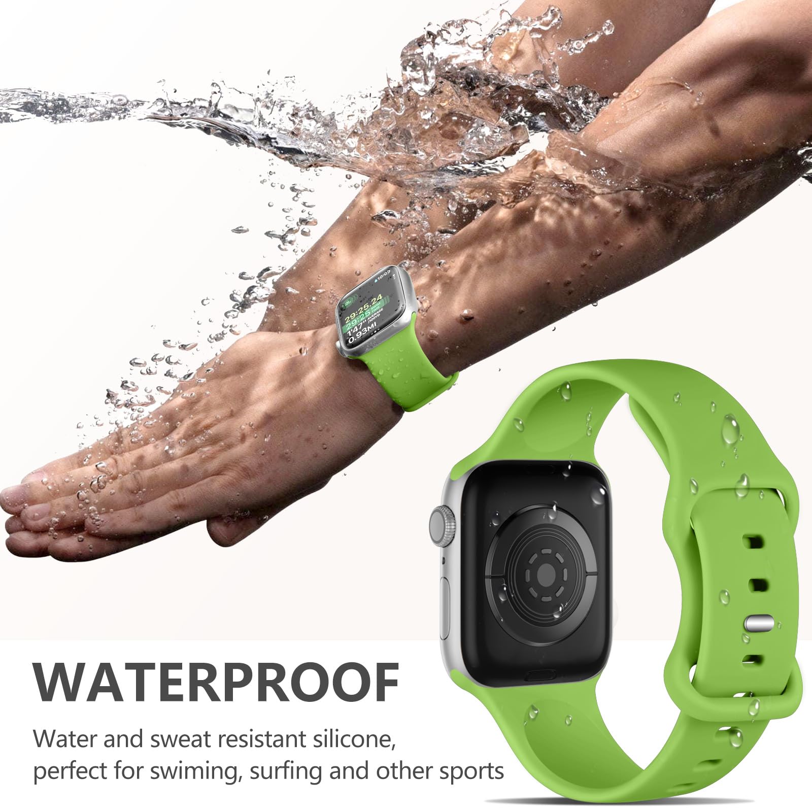 Daqin Sport Band Compatible With Apple Watch Band 46Mm 45Mm 44Mm 42Mm 49Mm Women Men, Soft Silicone Waterproof Replacement Strap