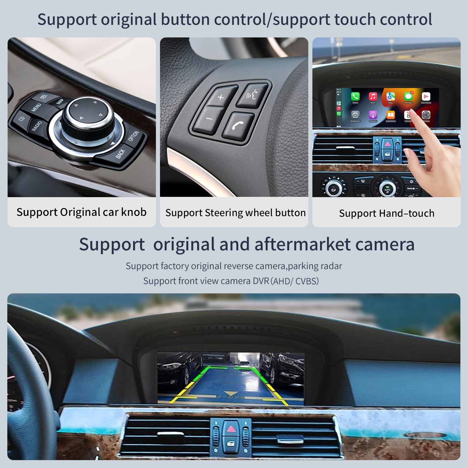 Autoabc Wireless Carplay/Android Auto 8.9'' Linux Touchscreen Multimedia Radio Receiver For Bmw 3/5Er E60/E63/E64/E90/E91/E92/E9