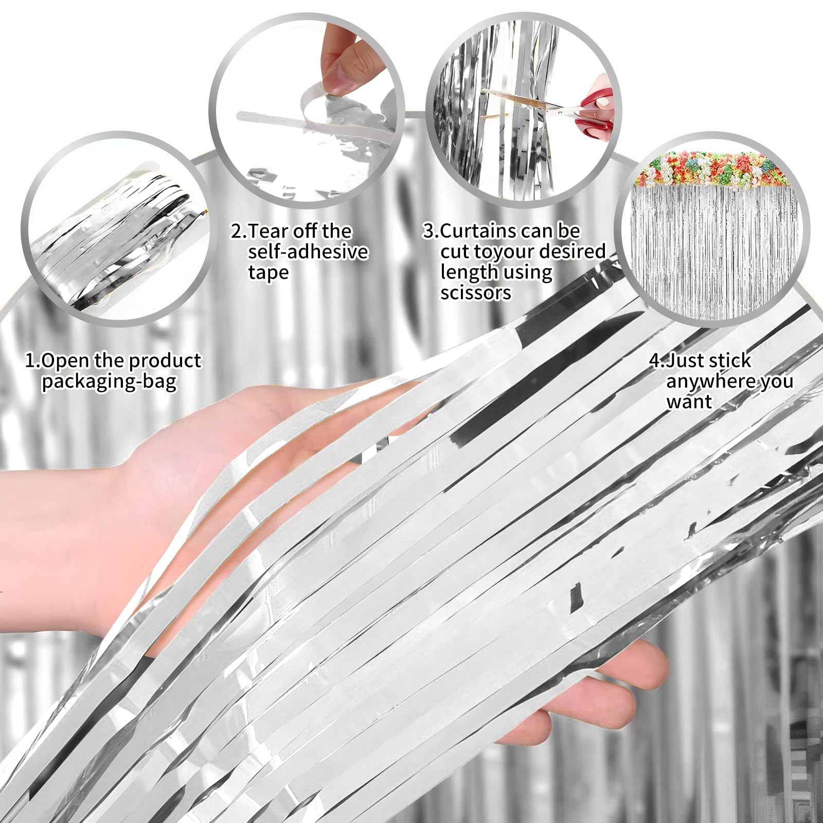 Silver Backdrop Sinbee Foil Tinsel Backdrop For Birthday Decorations Bachelorette Party Decorations Backdrop Curtains Party Deco