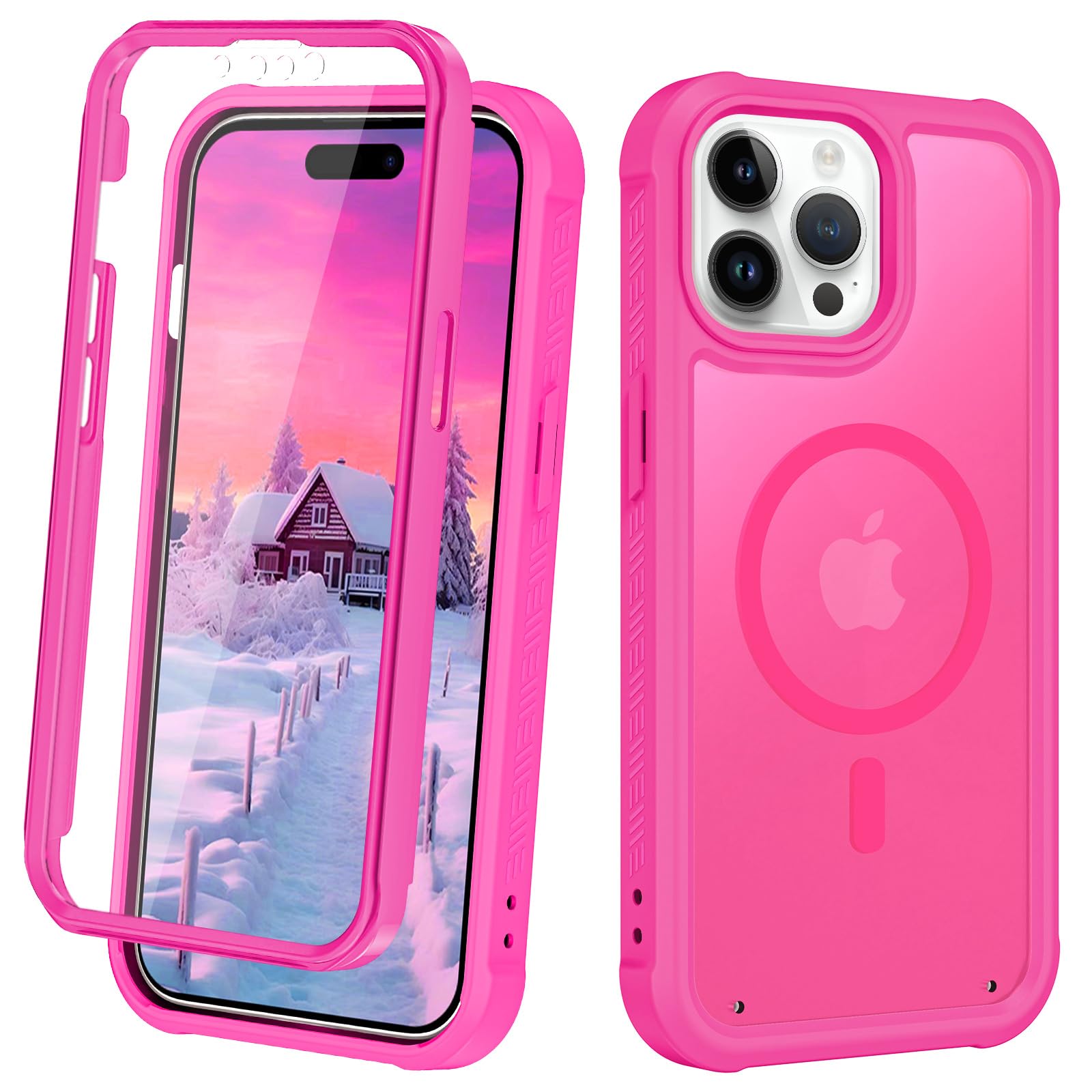 Avocase Magnetic for iPhone 14 Pro Max Case Built in Screen Protector [Compatible with MagSafe] Military-Grade Protection Full B