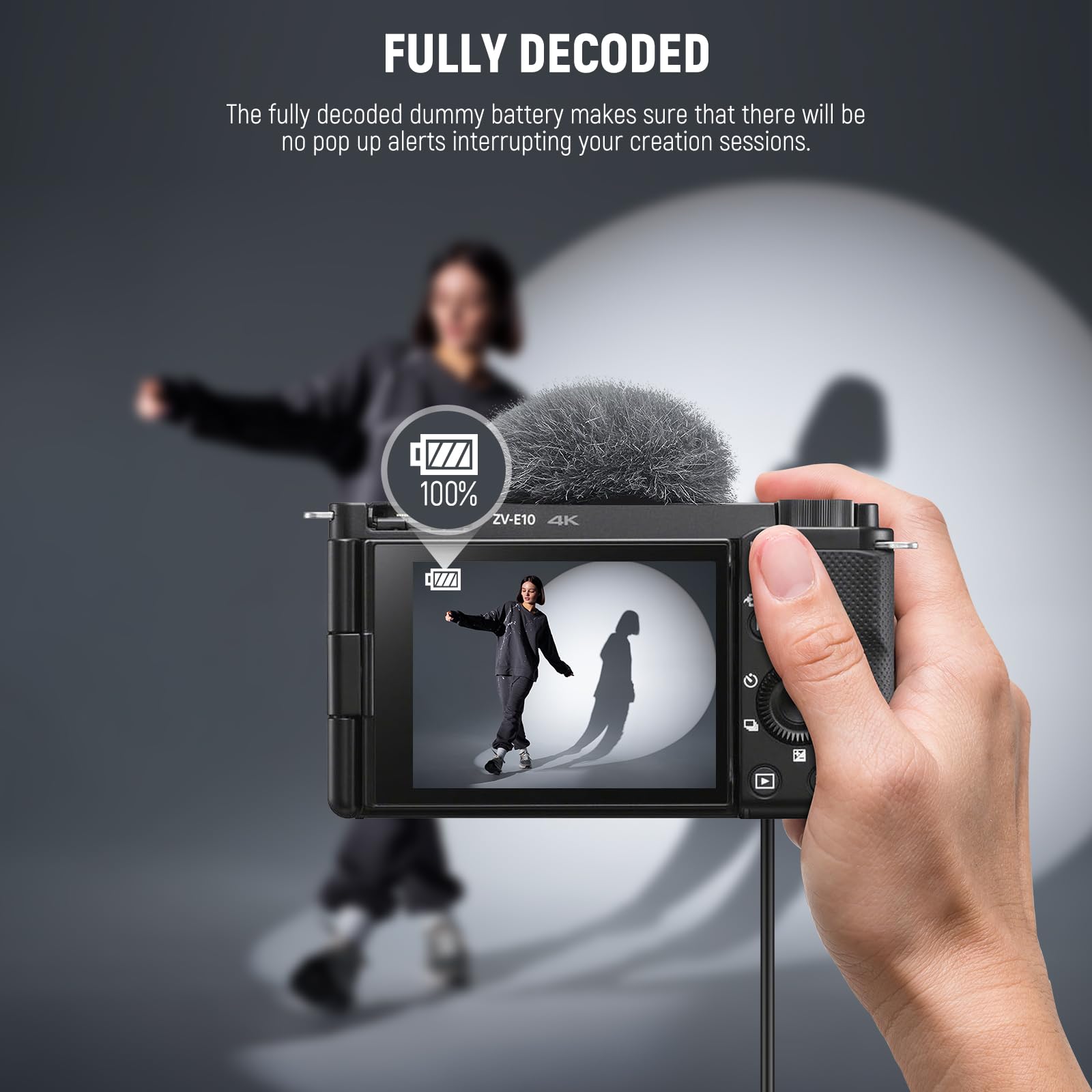 Neewer D Tap To Np Fw50 Dummy Battery With Cable For V Mount Battery, Stable Continuous Power Supply For Sony Zv E10 A3000 A5000