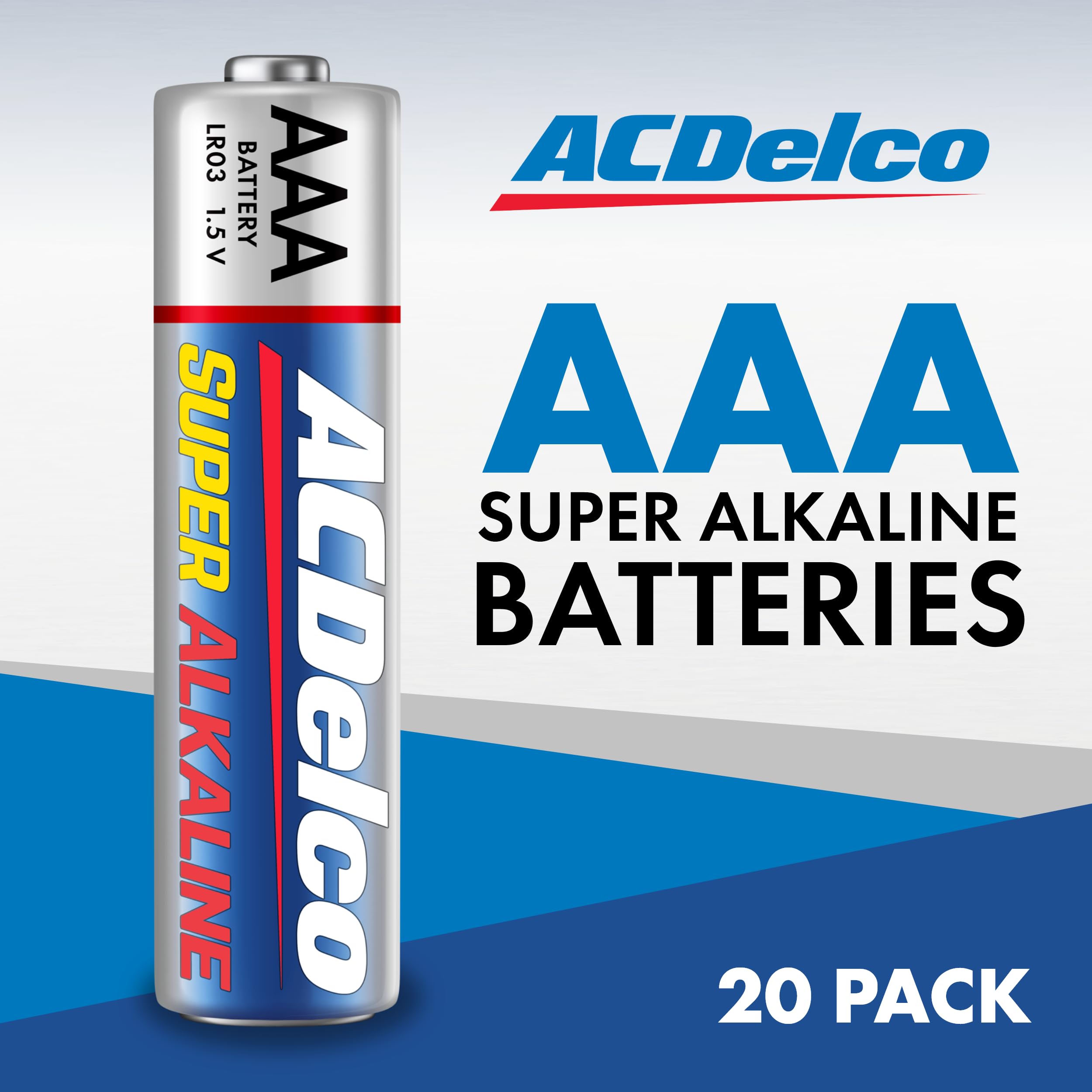 Acdelco 20 Count Triple Aaa Batteries, Super Alkaline Battery, 10 Year Shelf Life